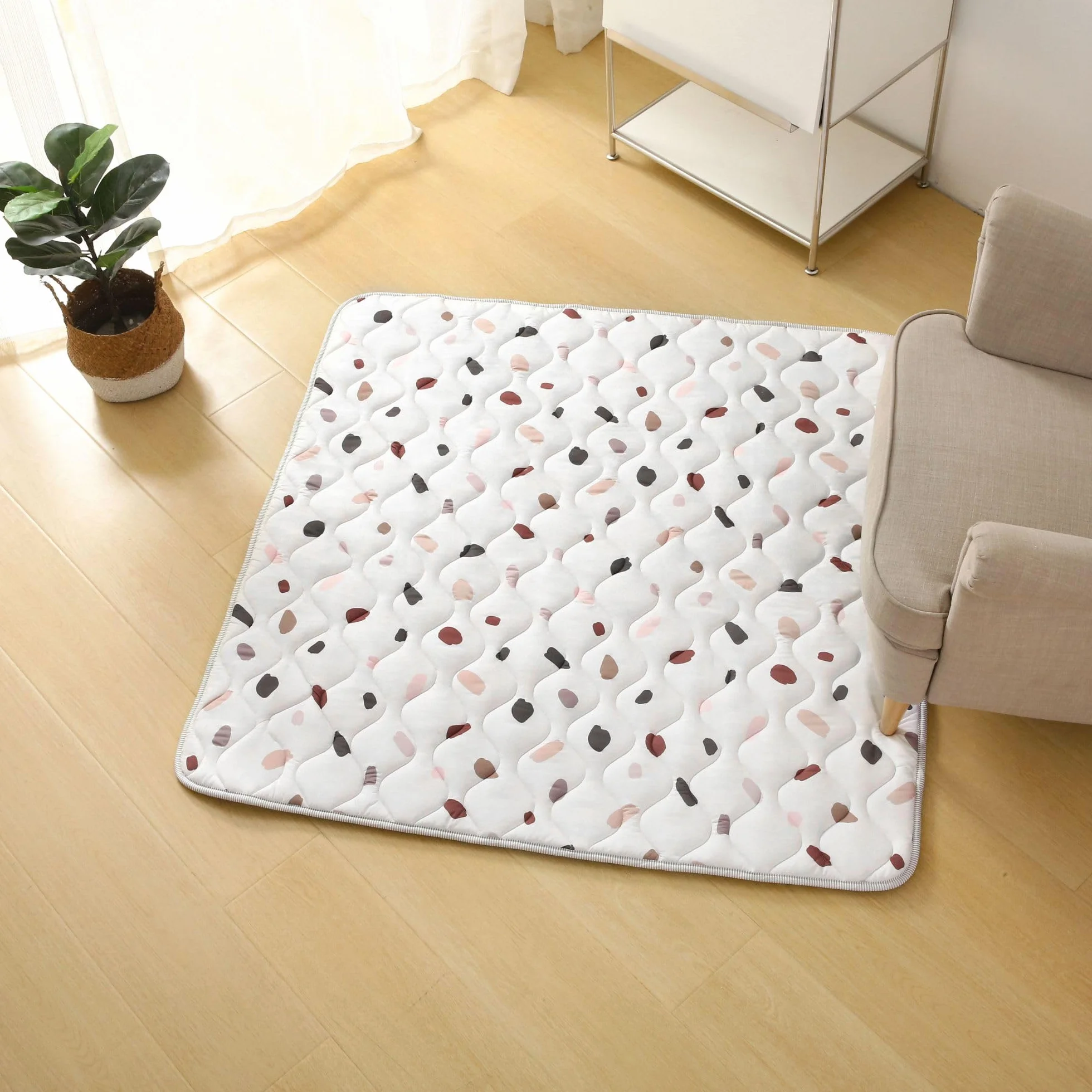 Hakuna Matte Pikowany koc do raczkowania dla niemowląt, 127 x 127 cm, konfetti – bardzo grubość 1,5 cm i miękka mata do raczkowania o pięknym wzornictwie unisex