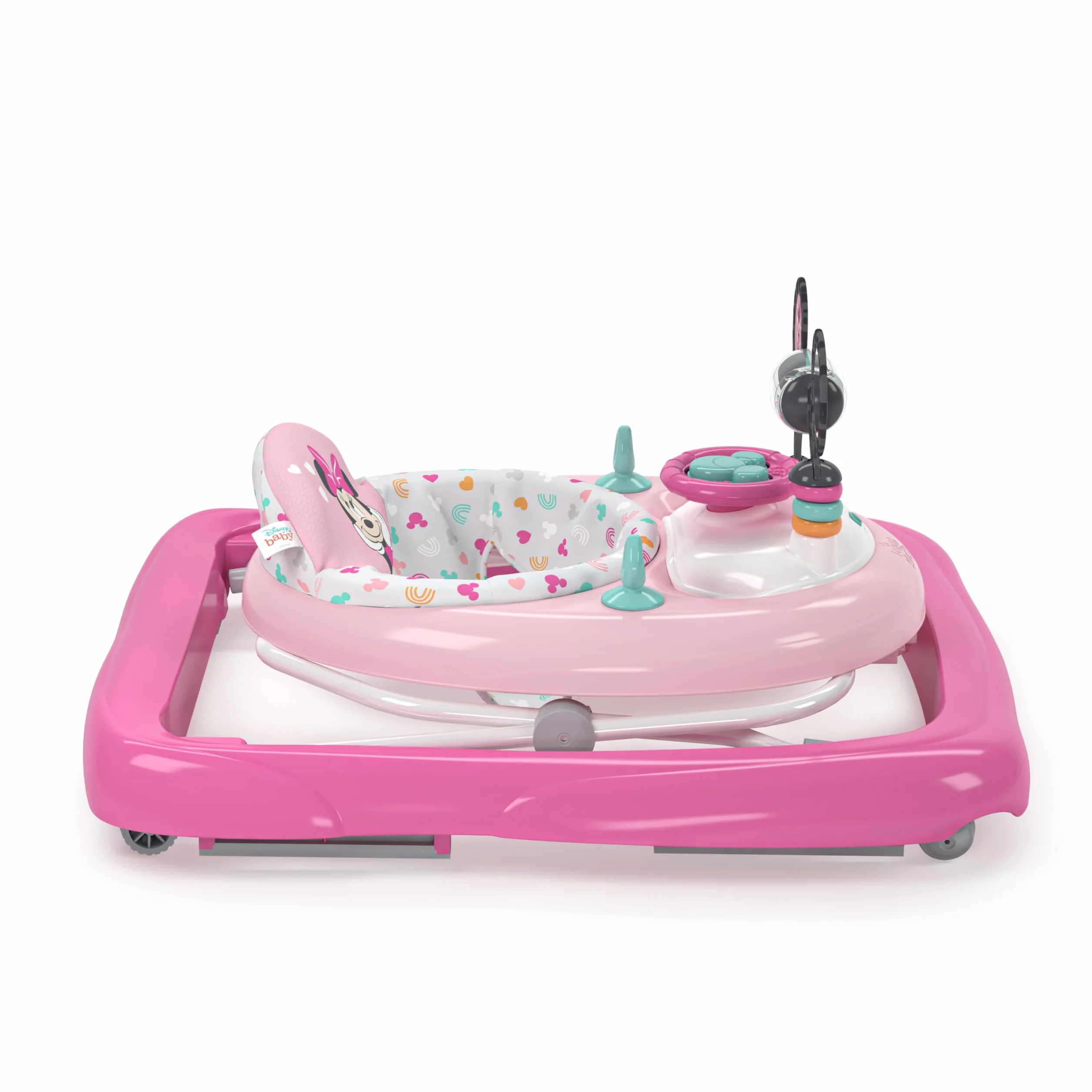 Bright Starts Disney Baby Minnie Forever Besties chodzik i centrum aktywności 2 w 1 oświetlenie muzyka regulowana wysokość od 6 miesięcy