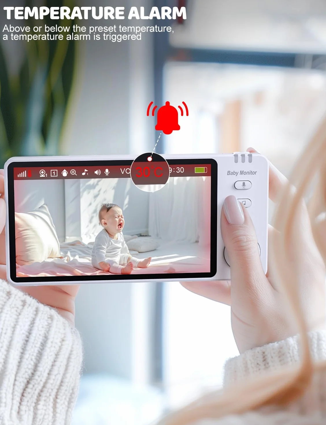 Baby Monitor 720P HD Kamera dla niemowląt z Pan-Tilt Zoom Wizja nocna VOX Intercom