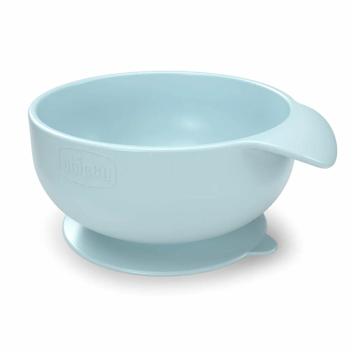 Chicco Miska silikonowa z przyssawką Easy Bowl dla niemowląt, miska na półpłynne jedzenie z ergonomiczną rączką, nadaje się do mycia w zmywarce, nadaje się do kuchenki mikrofalowej, 6+ miesięcy