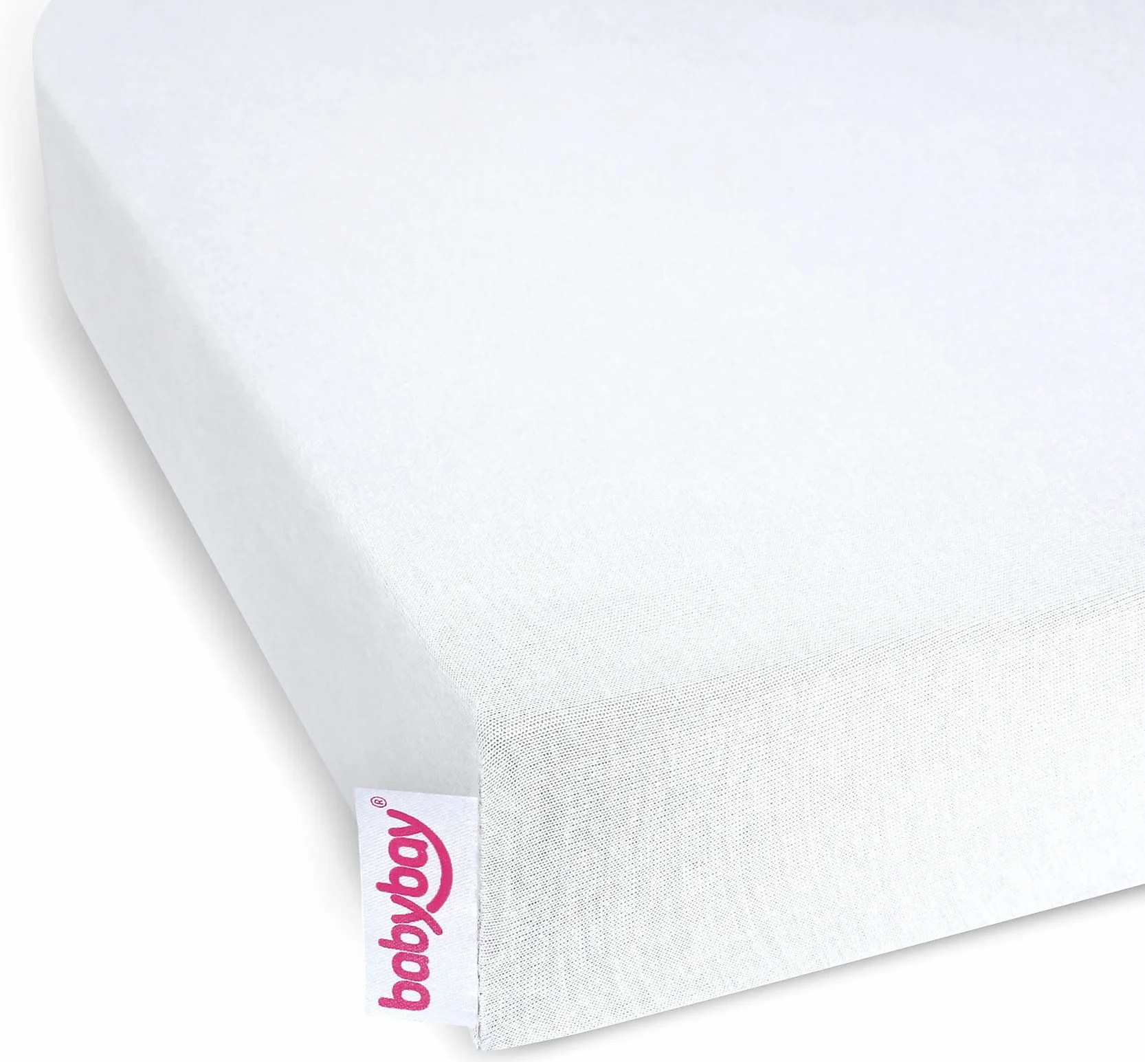 Babybay 160580 Prześcieradło z Gumką, Biały, 2 Sztuki