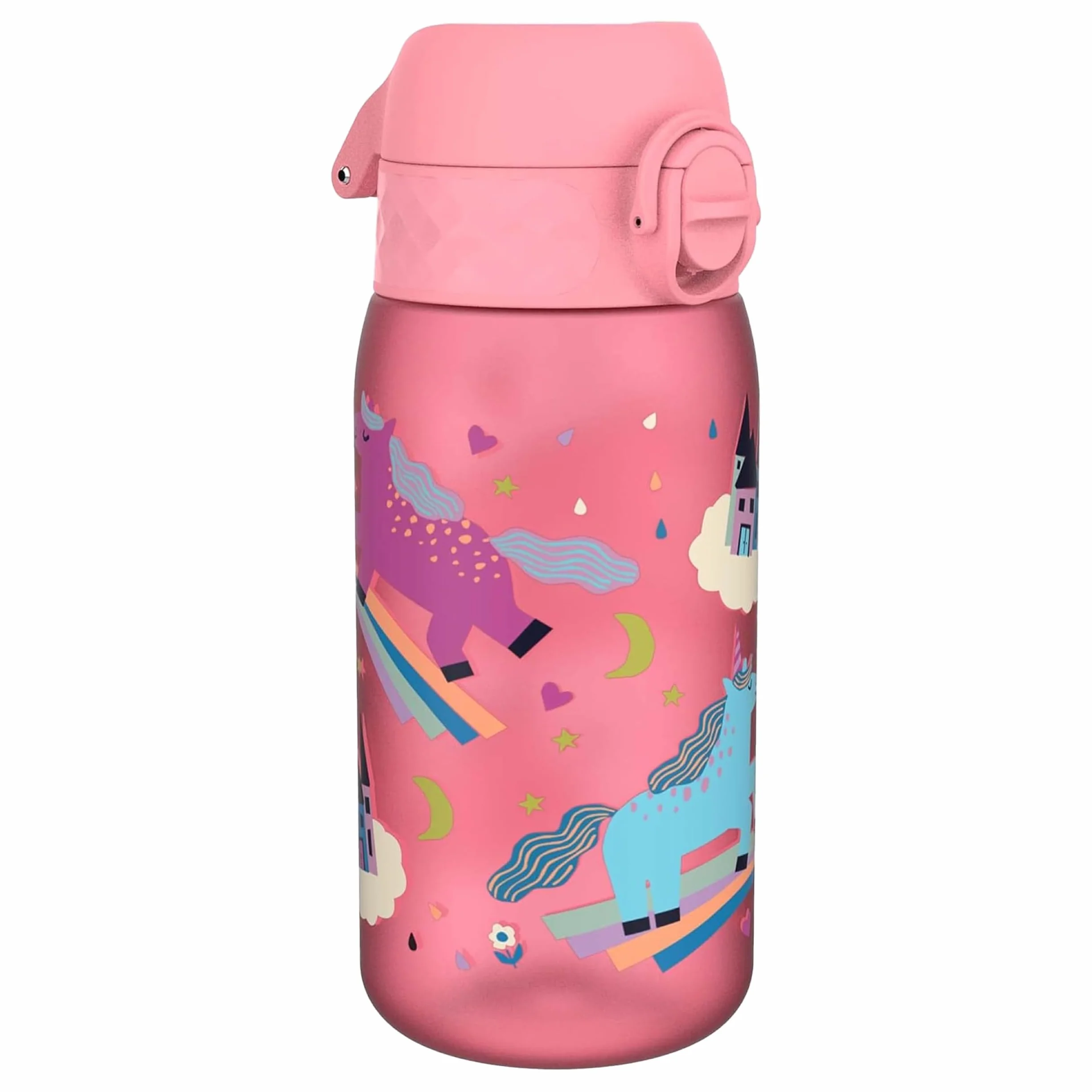 ION8 Butelka dla Dzieci 350 ml Szczelna Bez BPA Różowe Jednorożce
