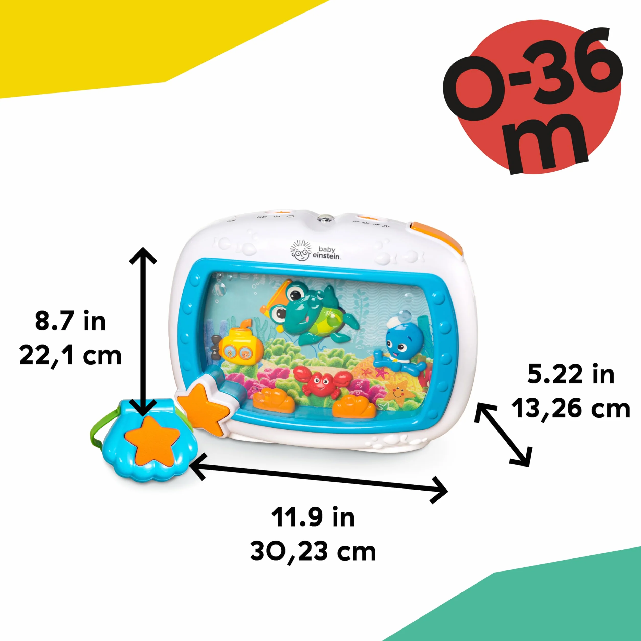Baby Einstein 11058 Lampka z Pozytywką, Wielokolorowy, ‎25.4 x 11.43 x 35.56 cm