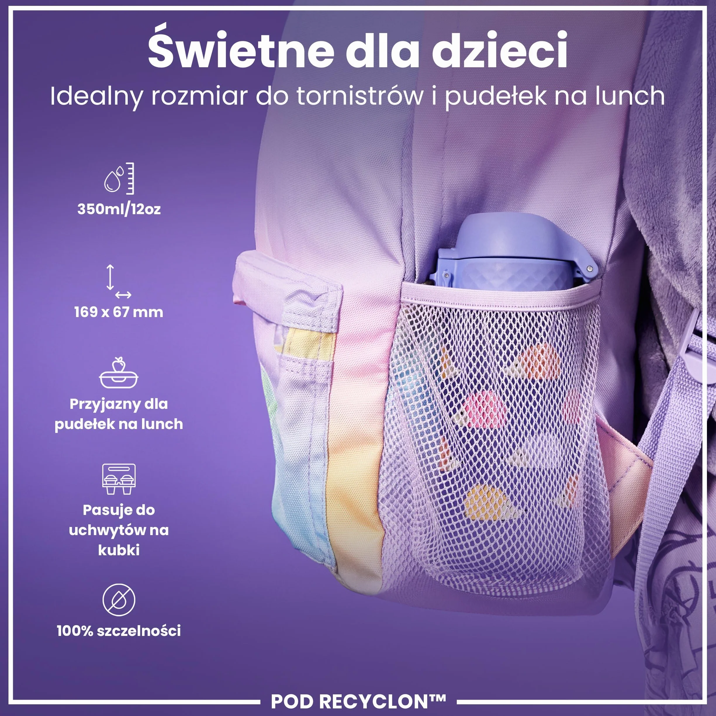 ION8 Butelka dla Dzieci 350 ml Szczelna Łatwa do Otwarcia Bezpieczny Zamek Bez BPA