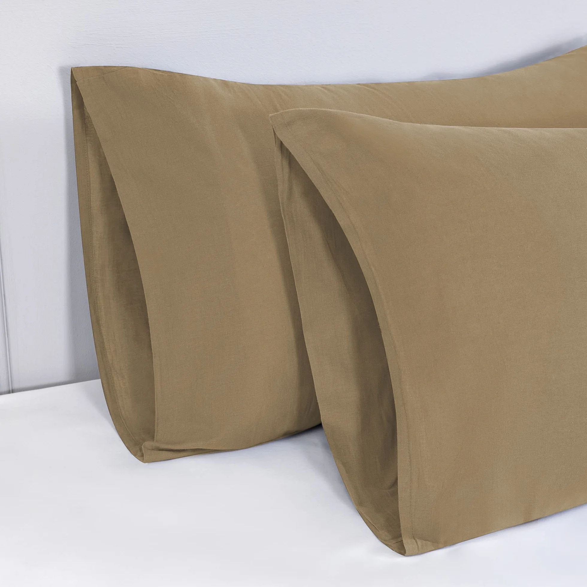 Poszewki na Poduszki Łóżkowe Małżeńskie Bawełna 40x70 cm 2 PCS, Zestaw 2 Poszewek Certyfikowane Oeko-TEX Premium Bawełna 110GSM, Miękkie i Oddychające, Hipoalergiczne - Kremowy