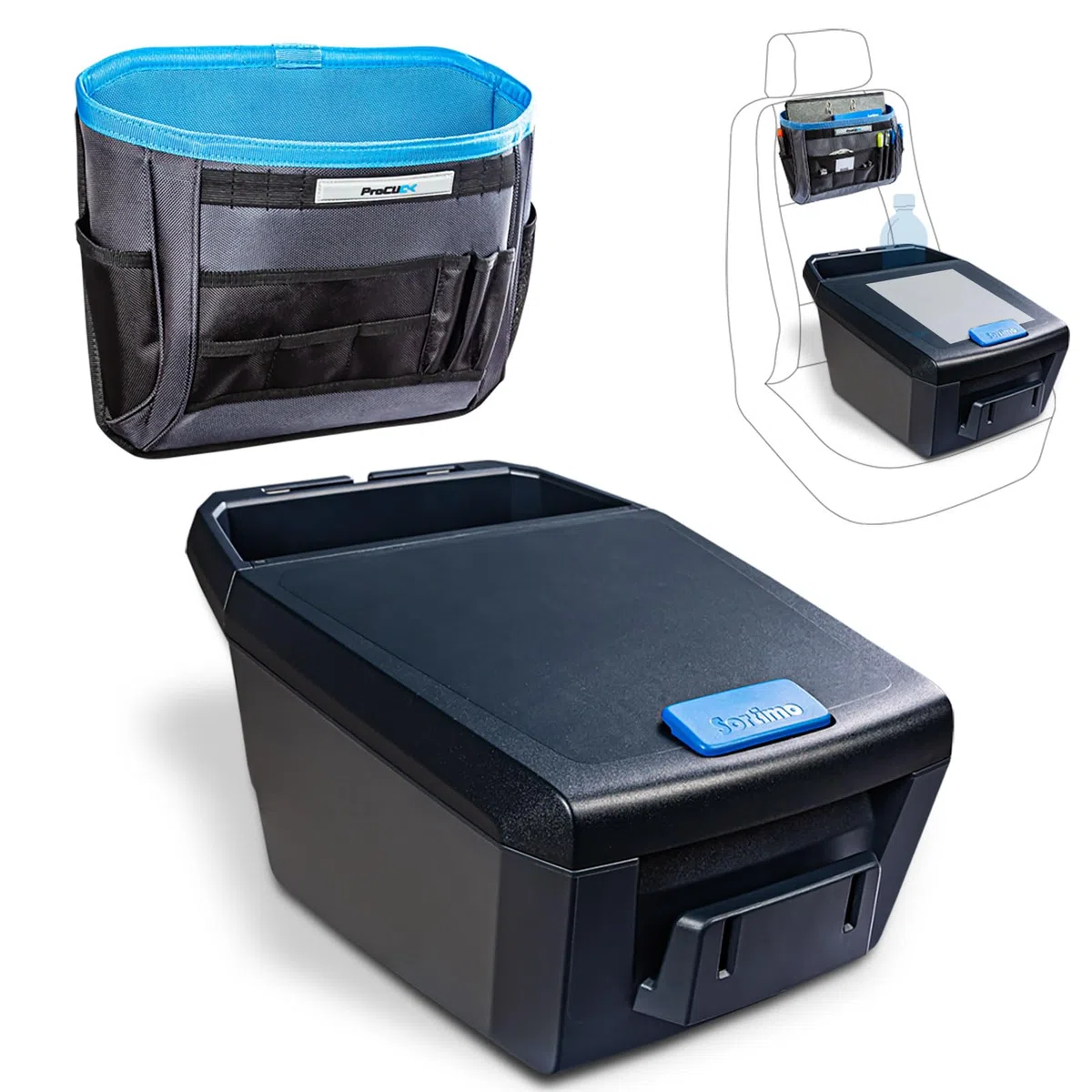 Sortimo AutoAssistent + organizer biurowy – zestaw, czarny/niebieski/szary