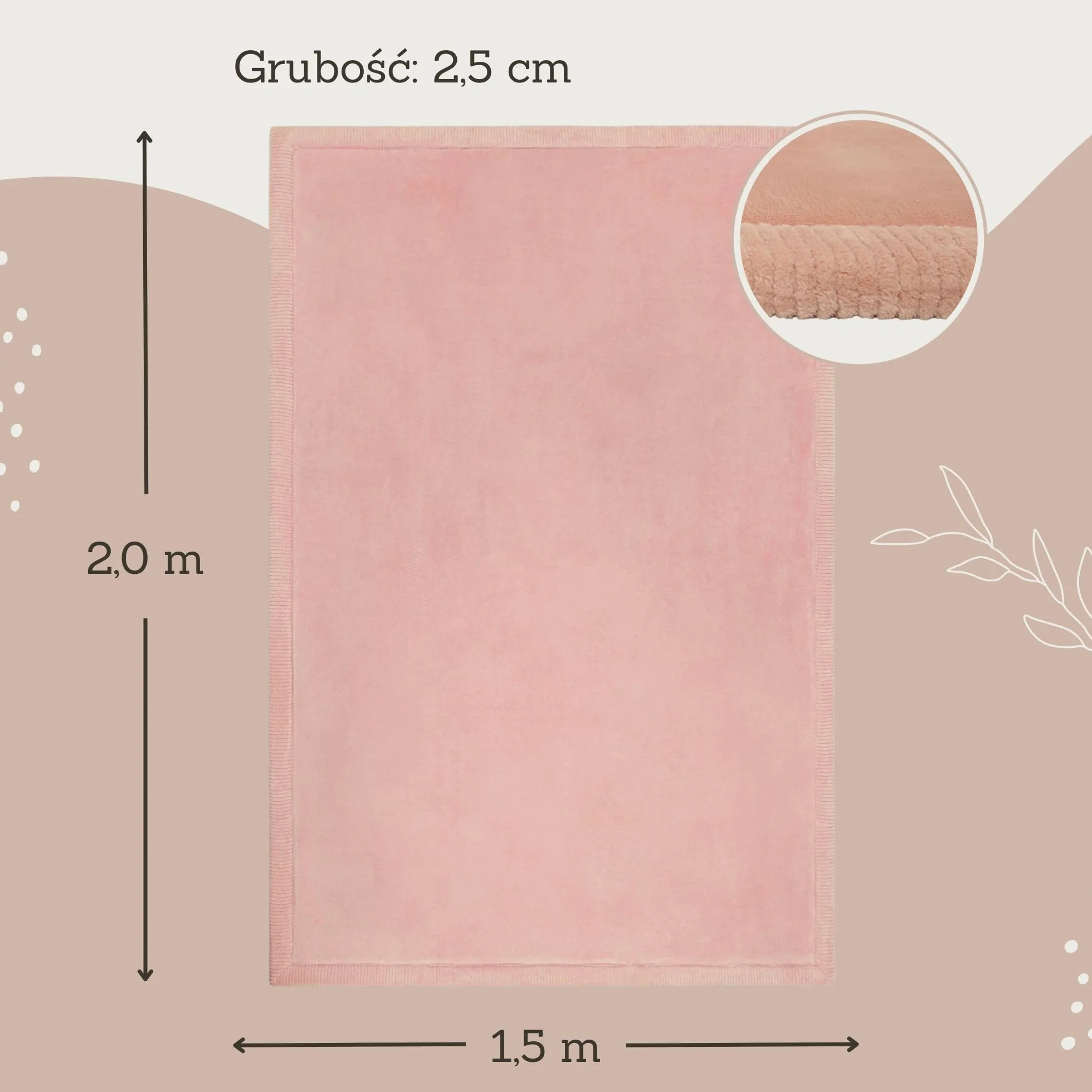 Hakuna Matte Cloud Miękka Mata do Zabawy dla Niemowląt 200x150x2,5 cm, Różowa – Dywan do pokoju dziecięcego z wysokiej jakości pianką memory – Mata do raczkowania z antypoślizgowym spodem