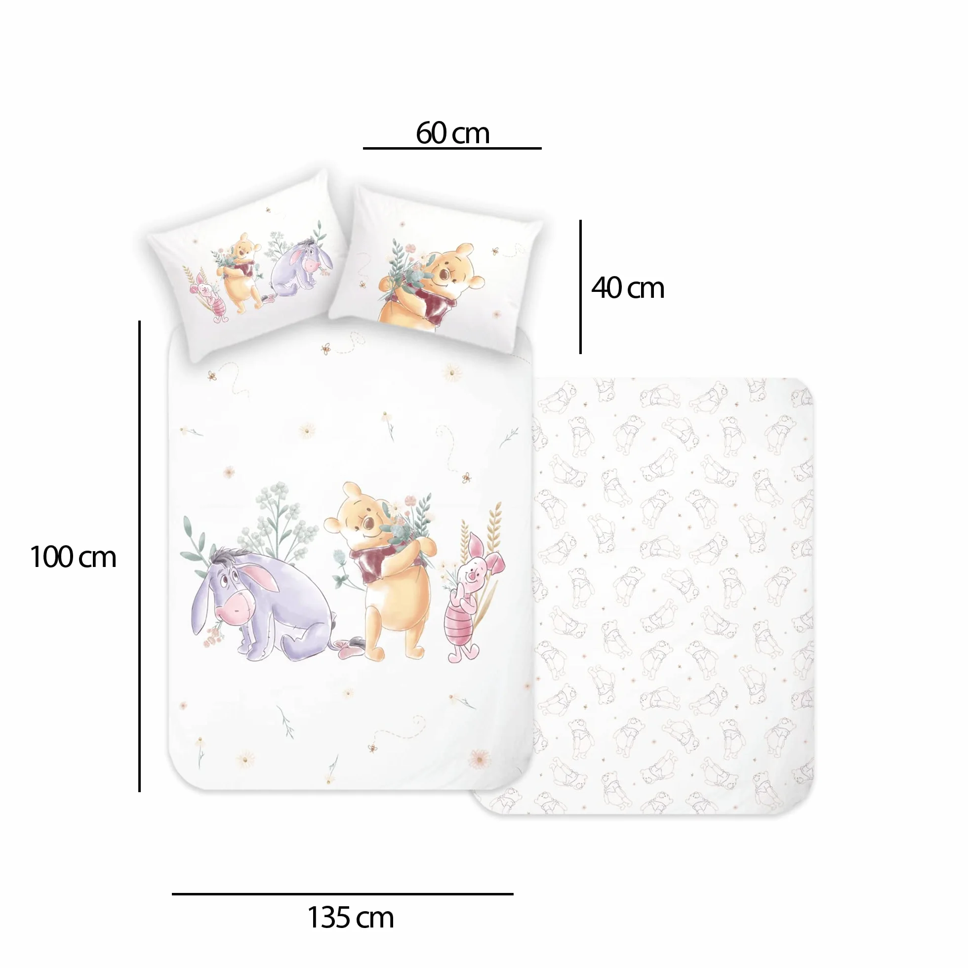 Disney Home Winnie The Pooh komplet pościeli dziecięcej 100 x 135 cm bawełna Renforce