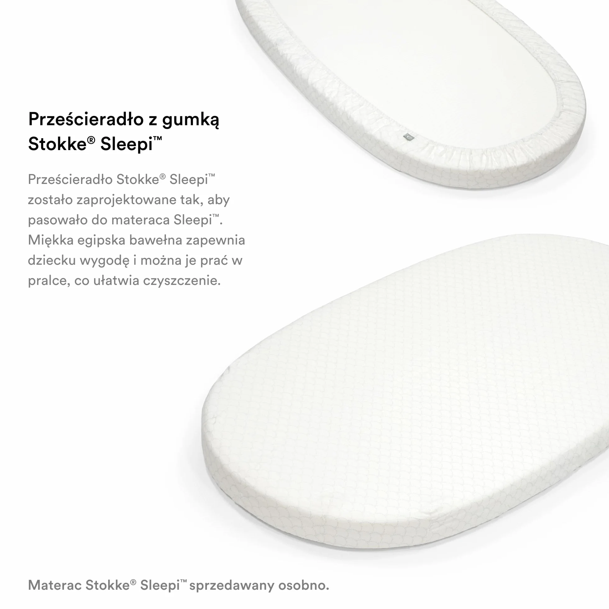 Stokke Sleepi prześcieradło z gumką V3, Fans Grey - miękkie prześcieradła dla słodkich snów - zaprojektowane do łóżka Stokke Sleepi - 100% delikatna bawełna perkalowa - można prać