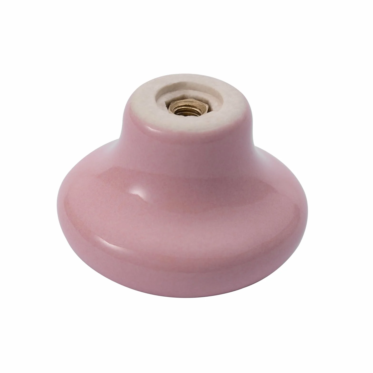 NAKUPENDA 6 sztuk gałek meblowych, okrągłe, ceramiczne gałki do szuflad, ceramiczne, okrągłe uchwyty do pokoju dziecięcego, kuchni, szafy, regału na książki (jasnoróżowe)