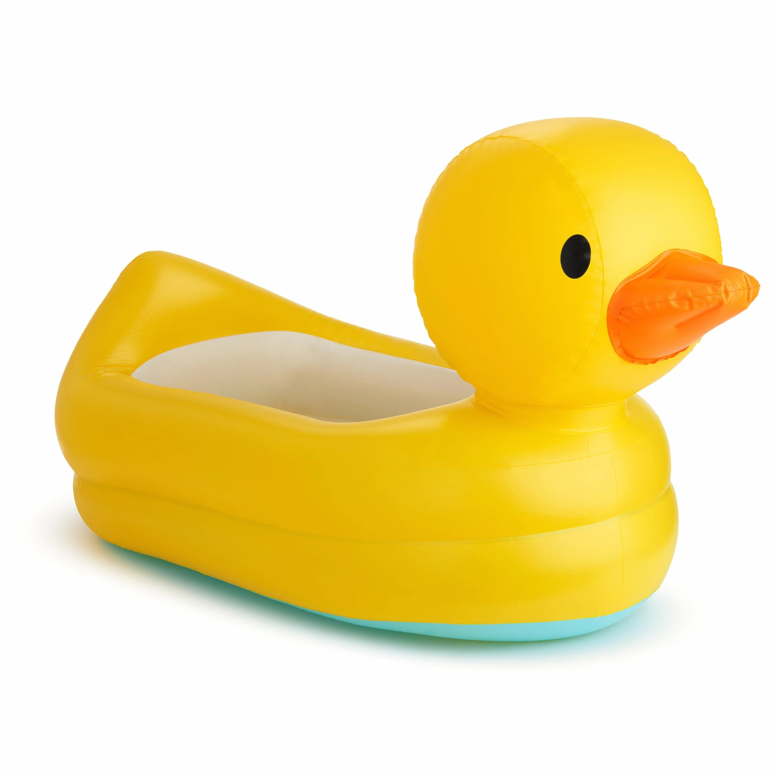Munchkin White Hot Inflatable Baby Bath Duck Tub, suitable for alternative to larger paddling pools for small children, babies or toddlers. Ideal Baby Bath for traveling or for use at home.