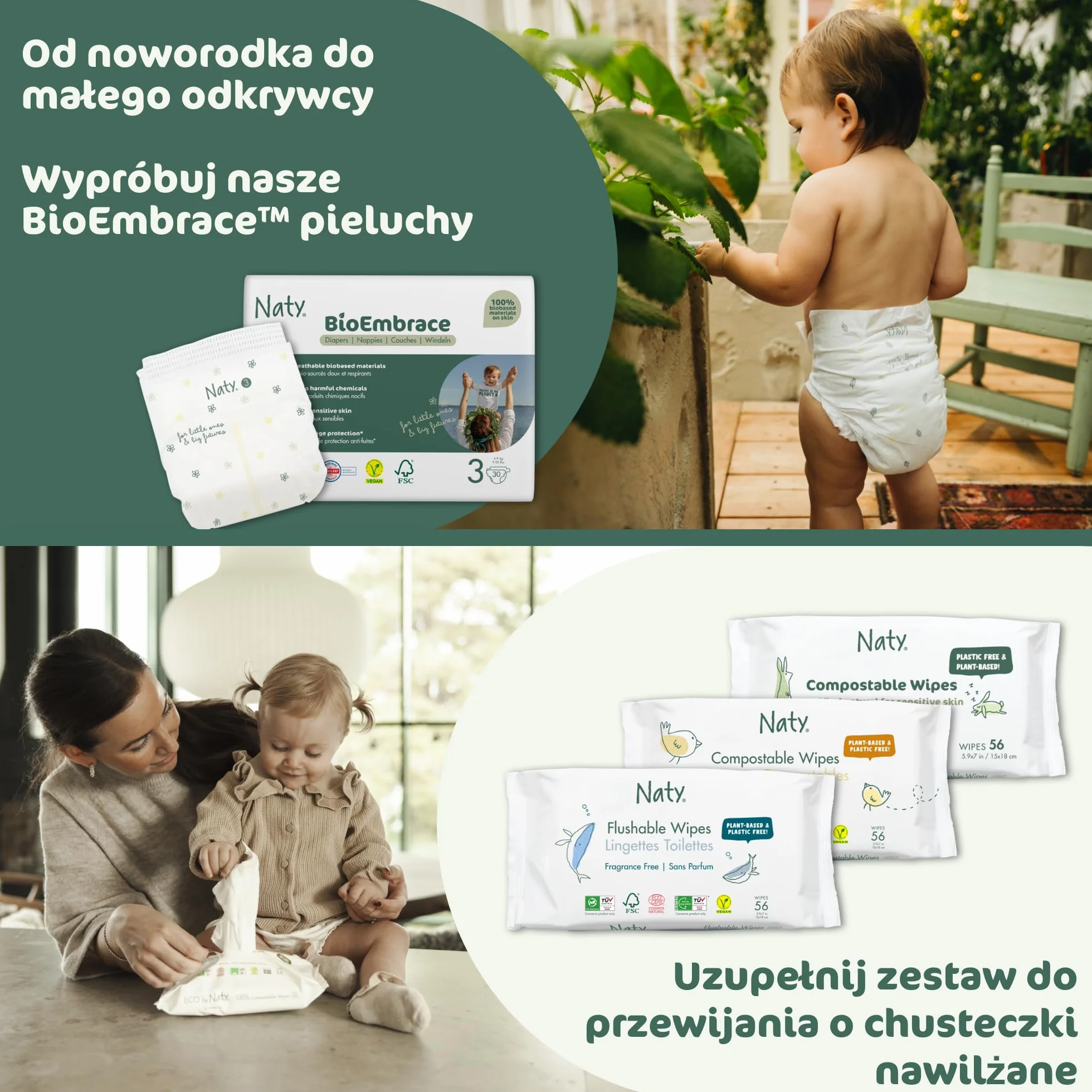 Naty FreeMovers Pieluchomajtki | Dla Wrażliwej Skóry | Miękkie, Bezzapachowe, do Nocnikowania | Chłonne i Przeciekoodporne | Niemowlęta i Dzieci | Rozmiar 5 (12–18 kg), 80 szt.