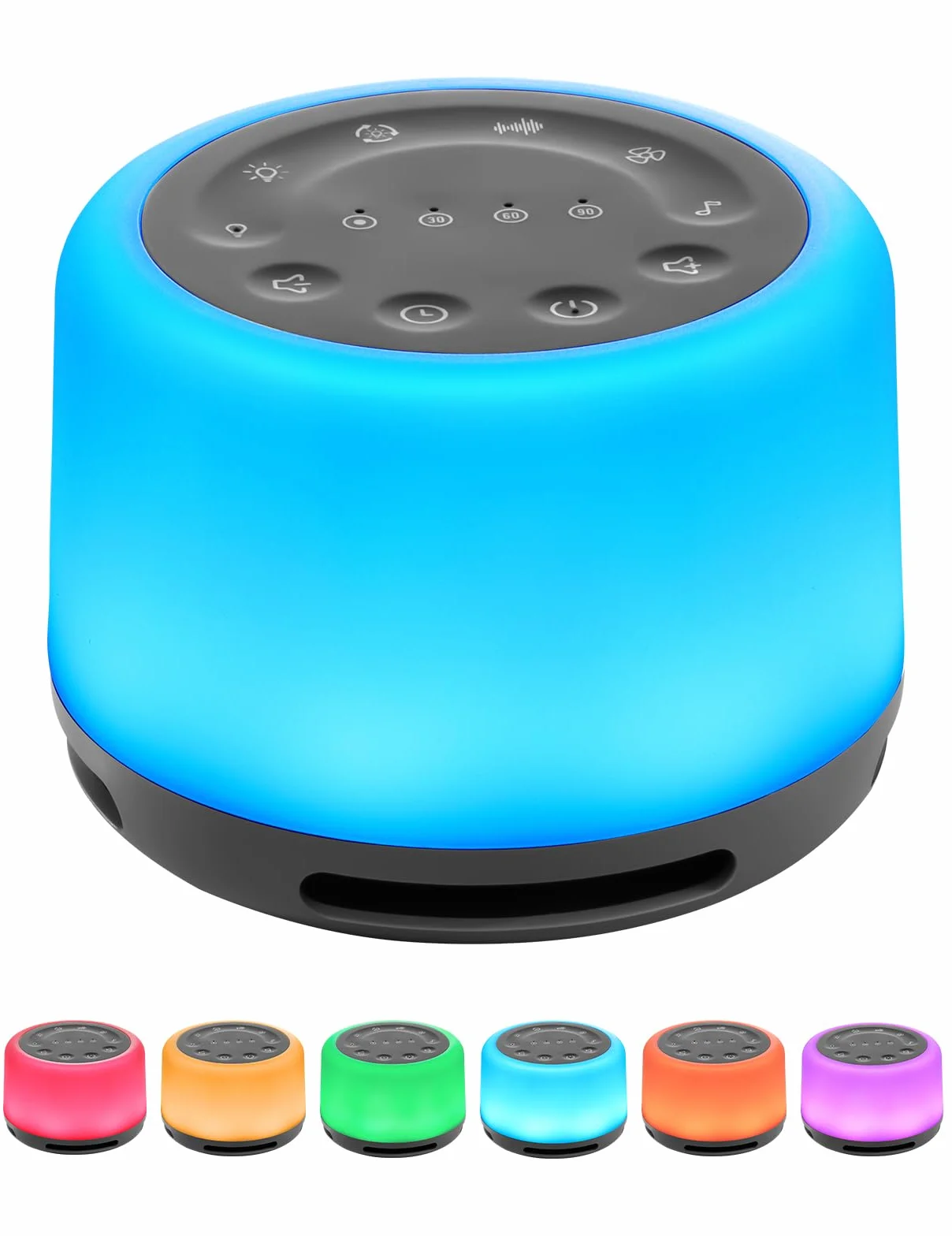 VAYDEER Biały Szum Maszyna dla Niemowląt 2000 mAh Bluetooth 6 Poziomów Jasności 24 Dźwięki