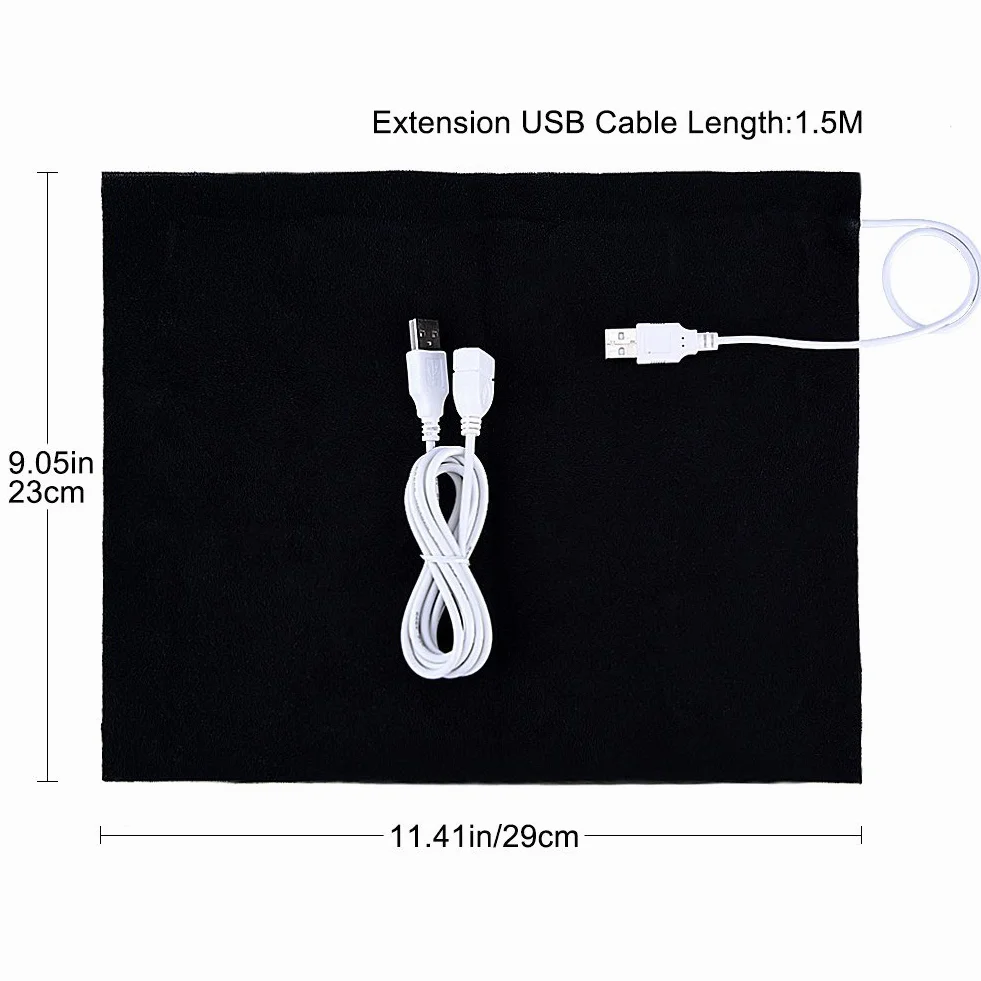 Podkładka Grzewcza USB Elektryczna Podkładka Grzewcza USB Bezpieczna Tkanina z Włókna Węglowego Podgrzewacz Ogrzewanie Zasilany podróżą na Ubrania Siedzisko Łóżko dla Zwierząt