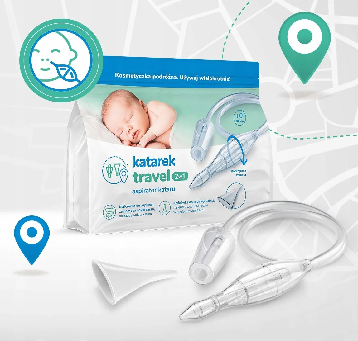 Katarek Travel 2w1 Aspirator kataru, 1 szt.