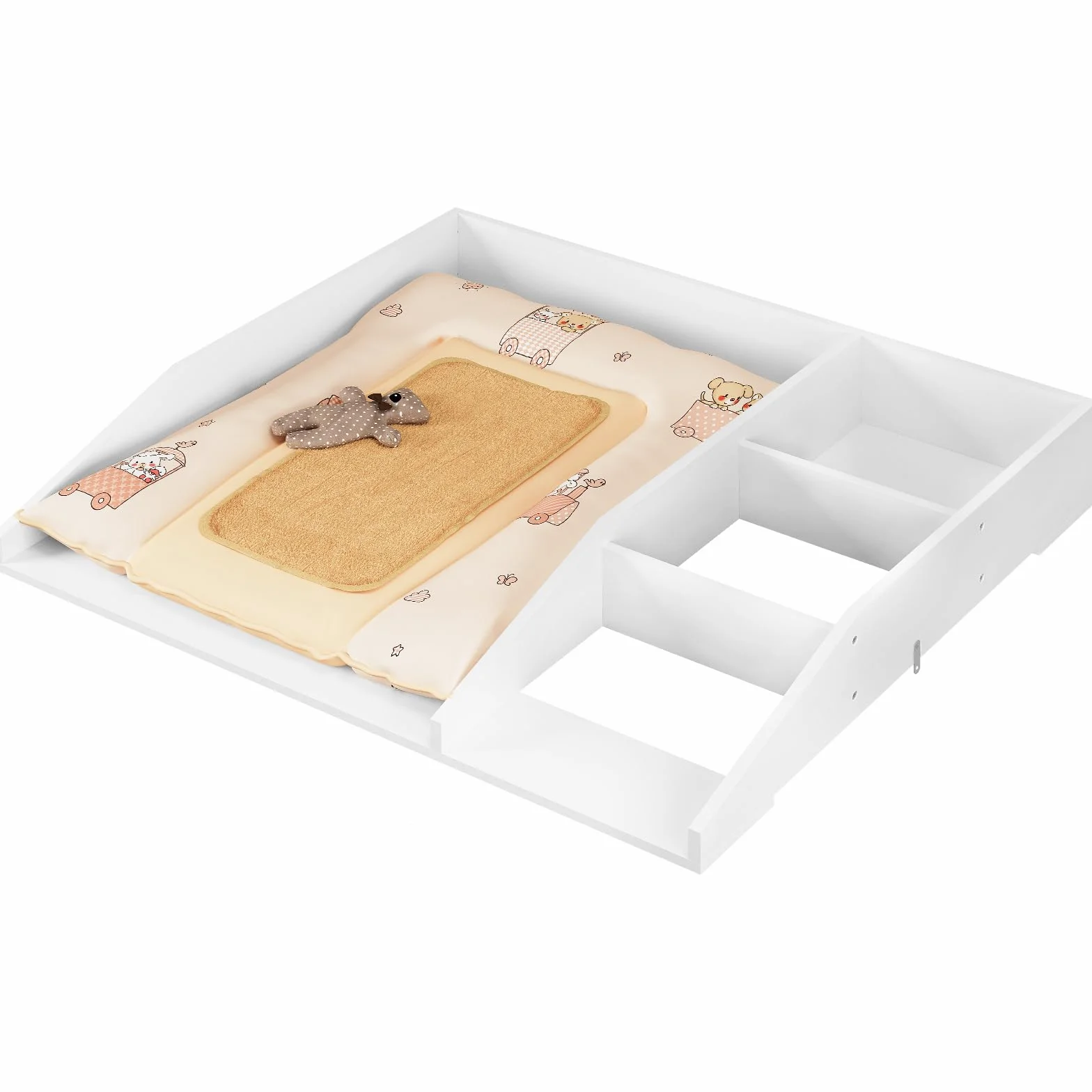 WOLTU Przewijak do komody MDF 80x74,5x13,5 cm z matą regulacją wysokości biała