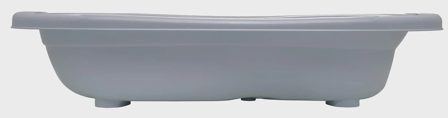 Rotho Babydesign TOP Xtra Duża wanienka z 2 matami antypoślizgowymi i korkiem spustowym, Stone Grey