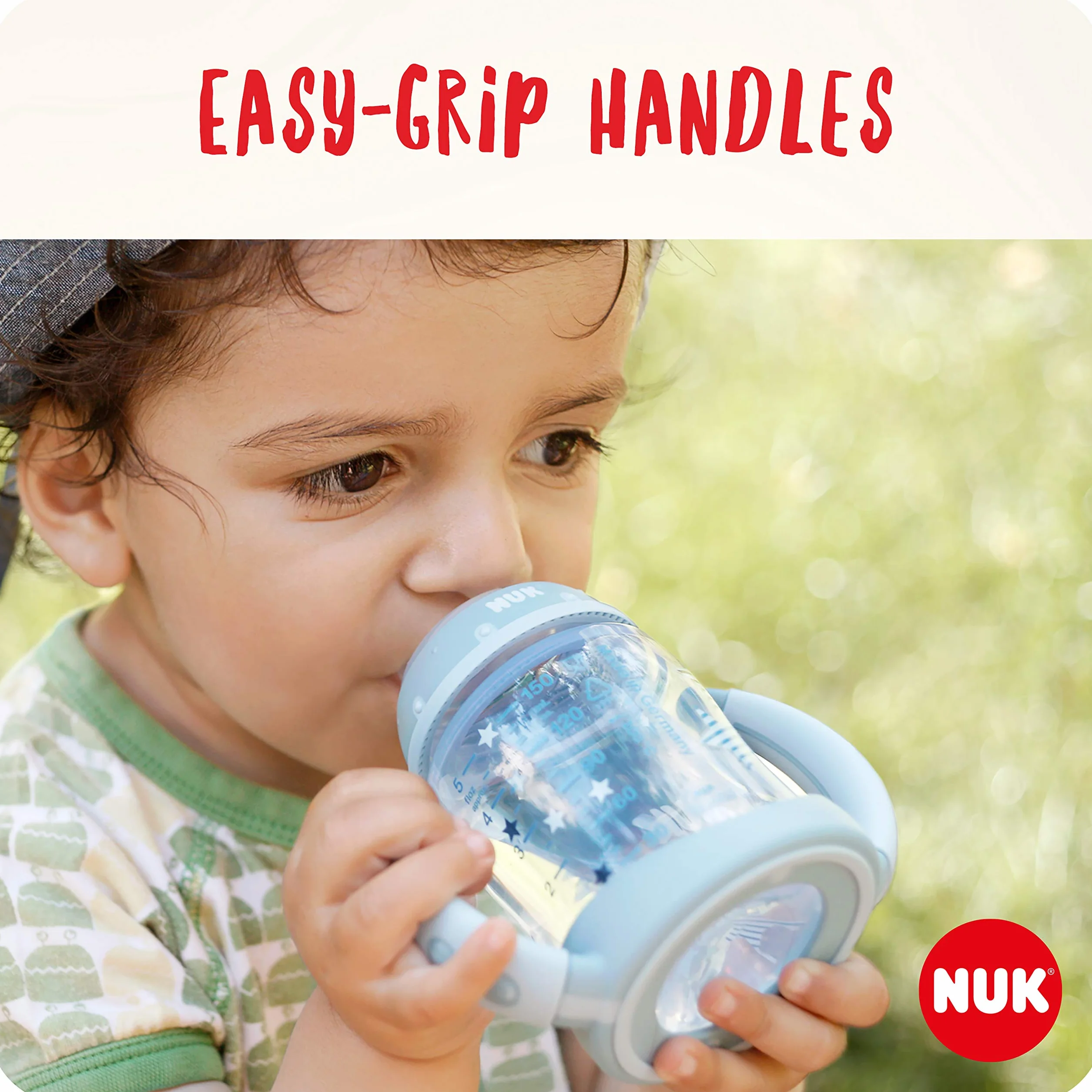 Kubek niekapek NUK First Choice | Wiek: od 6 do 18 miesiąca | 150 ml | Uchwyty i ortodontyczny silikonowy dziobek | Szczelna konstrukcja | System antykolkowy |Nie zawiera bisfenolu A | Zielony