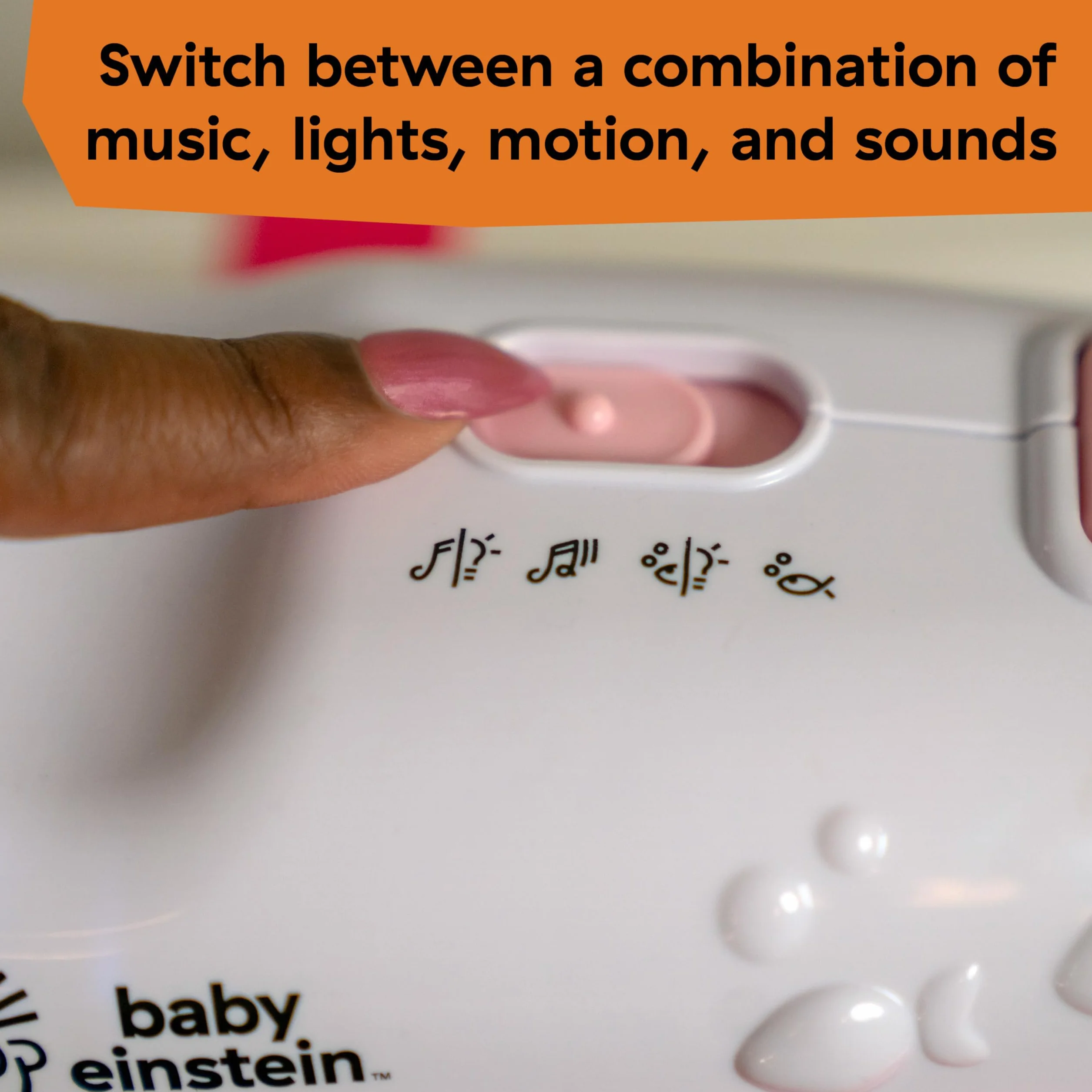 Baby Einstein Sea Dreams Soother automat dźwiękowy do spania i zabawka do łóżeczka dziecięcego z pilotem zdalnego sterowania, kojące światło nocne i białe szumy dla noworodka, dla spokojnego snu, 0+