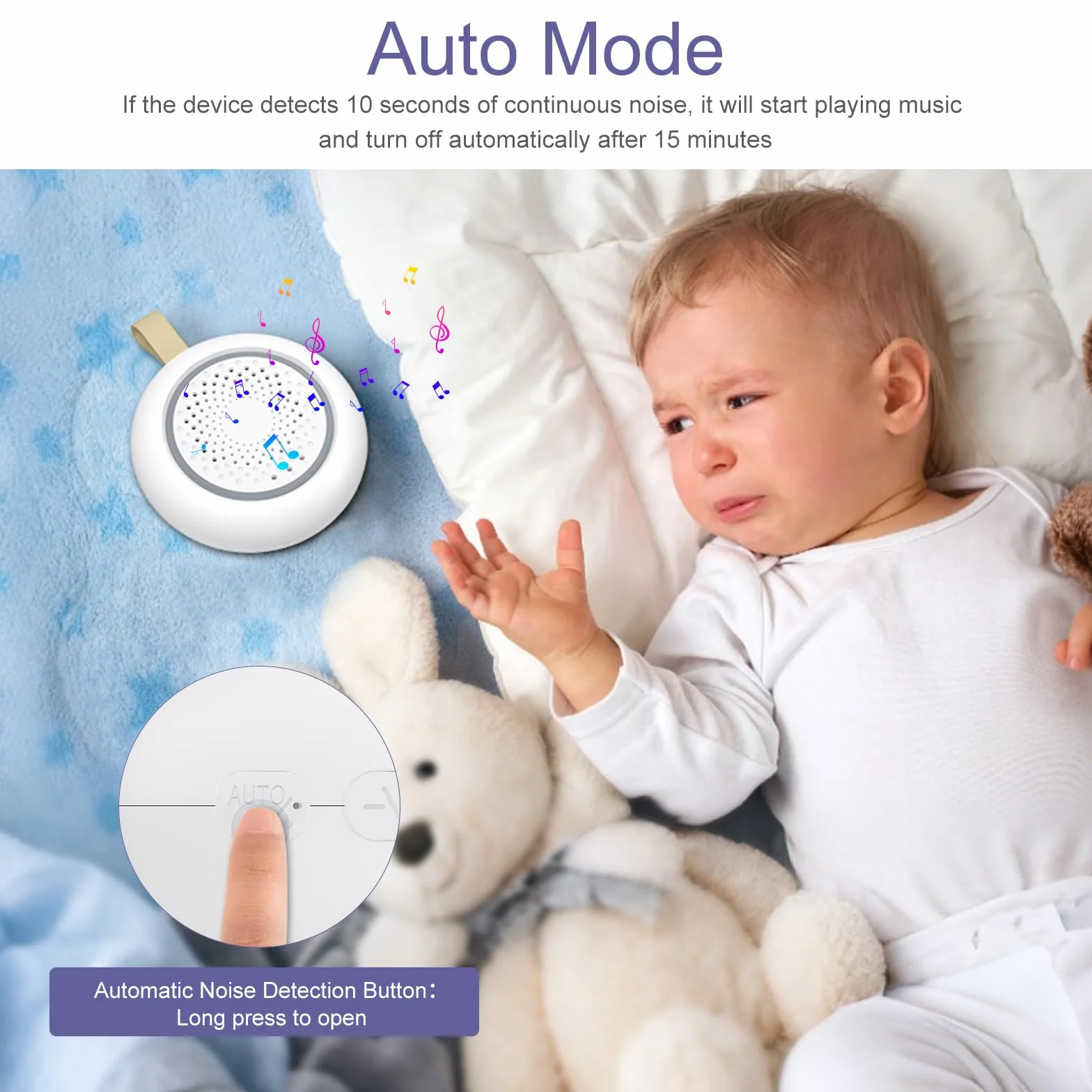 White Noise Machine dla niemowląt 24 dźwięki 3 jasności ciepła biel lampka nocna przenośna ładowana