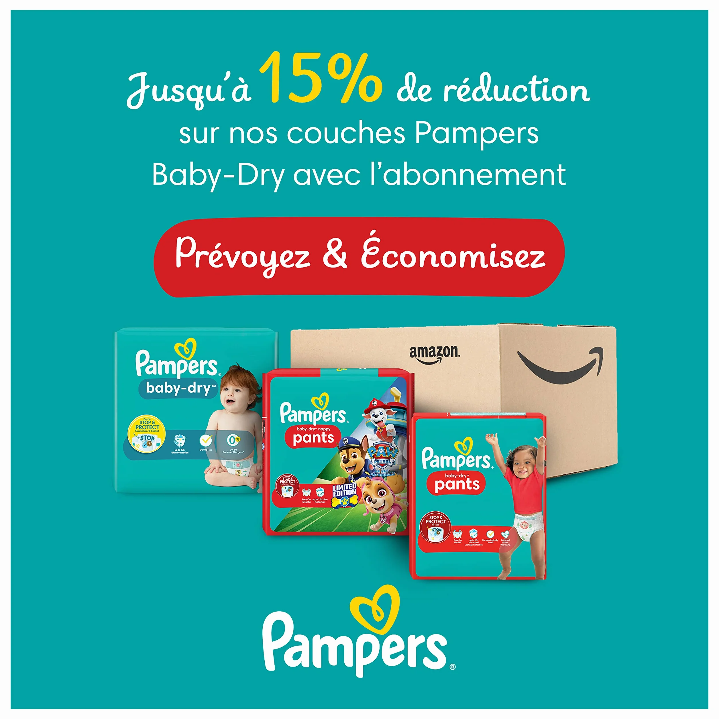 Pampers, rozmiar 5, 160 pieluch-majtek, 12-17 kg, wsparcie przed wyciekiem 360° z super chłonnym sercem dla wzmocnienia ochrony przez całą noc, opakowanie 1 miesiąc