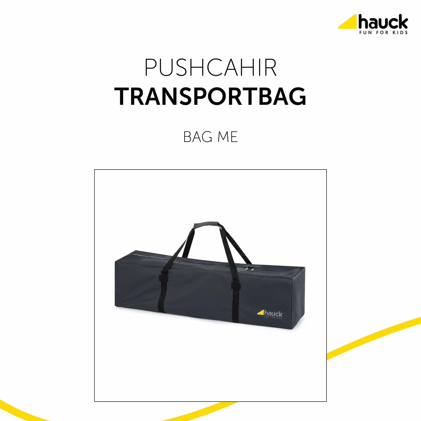 Hauck Bag Me Parasol torba transportowa z uchwytami do noszenia, odporne materiały na podróż samolotem, 115 x 31 x 31 cm, szara
