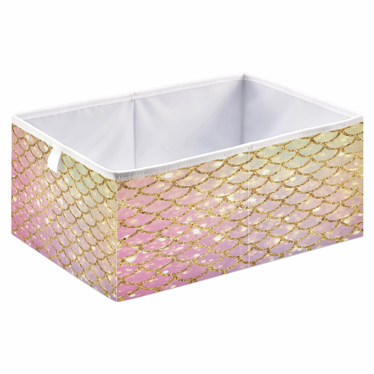 Syrenka gradient cekiny kosz do przechowywania kosz na zabawki pudełko do przechowywania tkanina półka kosz przedszkole sypialnia dziecięca dekoracja domu 40 x 27 x 4 cm