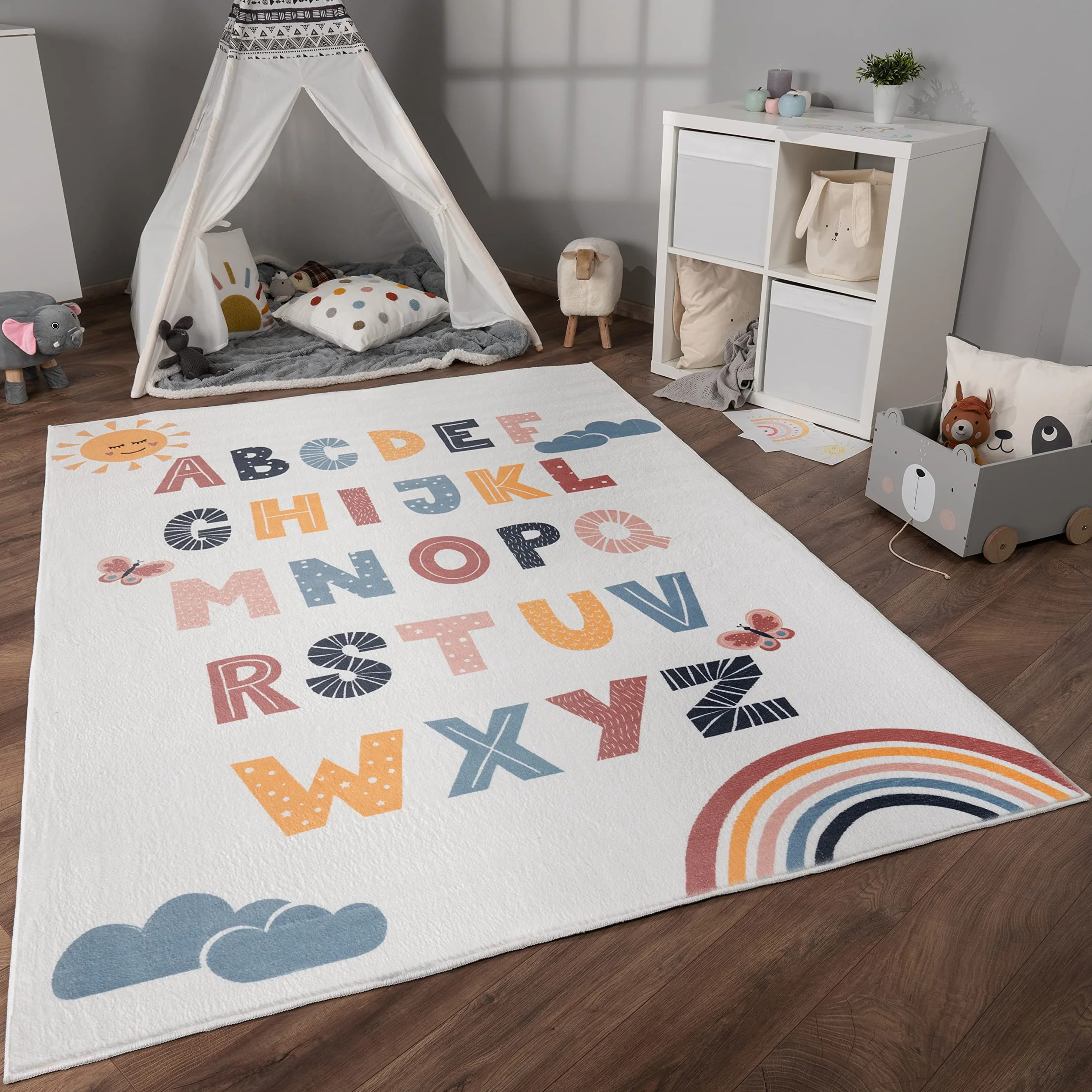 Paco Home Dywan Dzieci璚y Dywan Do Pokoju Dziecka Antypo郵izgowa Strona T璚zowa Serce W Kropki, Rozmiar:140x200 cm, Kolor:Wielokolorowy