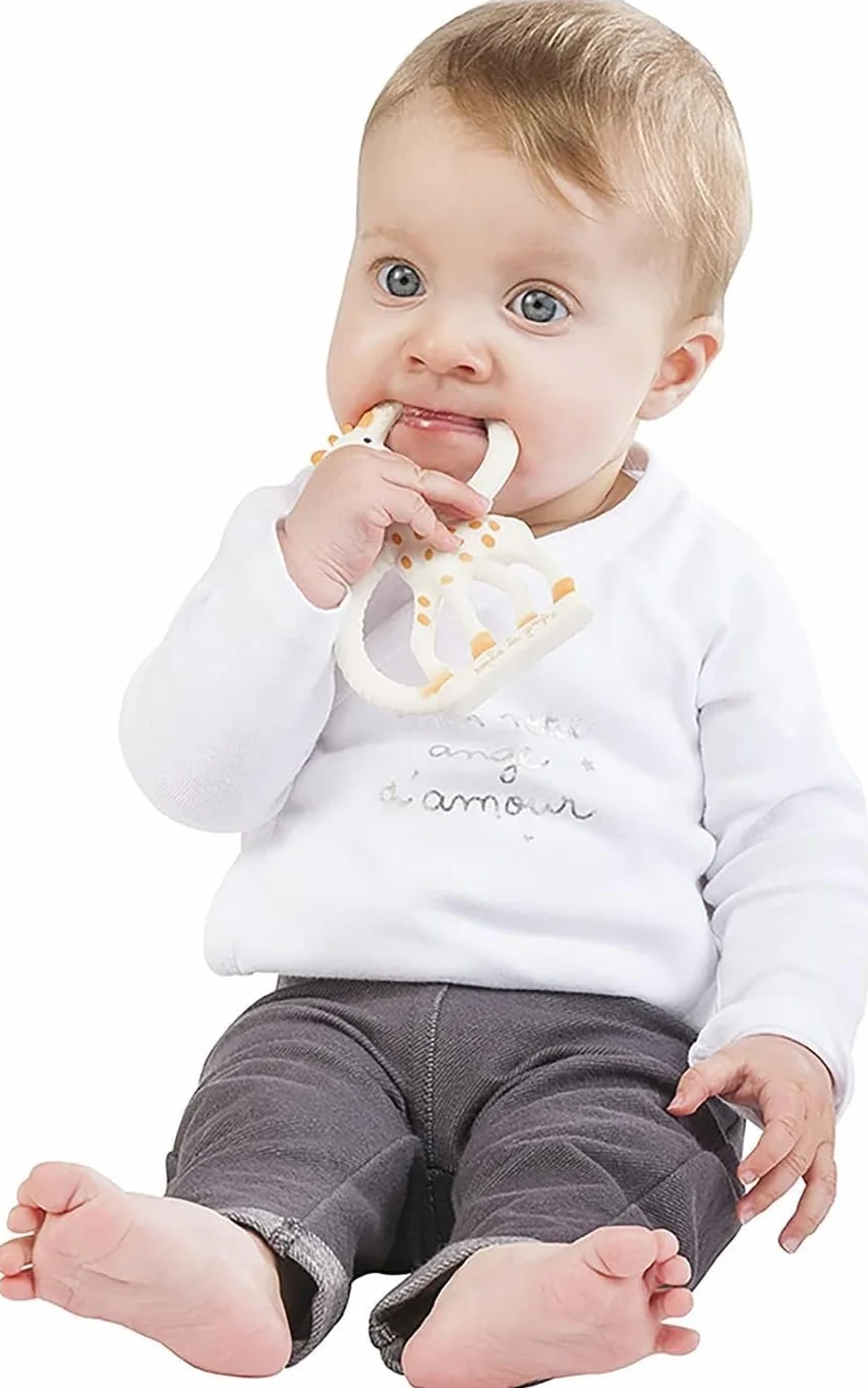 Sophie la girafe Pierścień do ząbkowania dla niemowląt, 100% kauczuk naturalny, bez ftalanów, łatwy do chwytania gryzak, odpowiedni dla noworodków - pudełko świeże