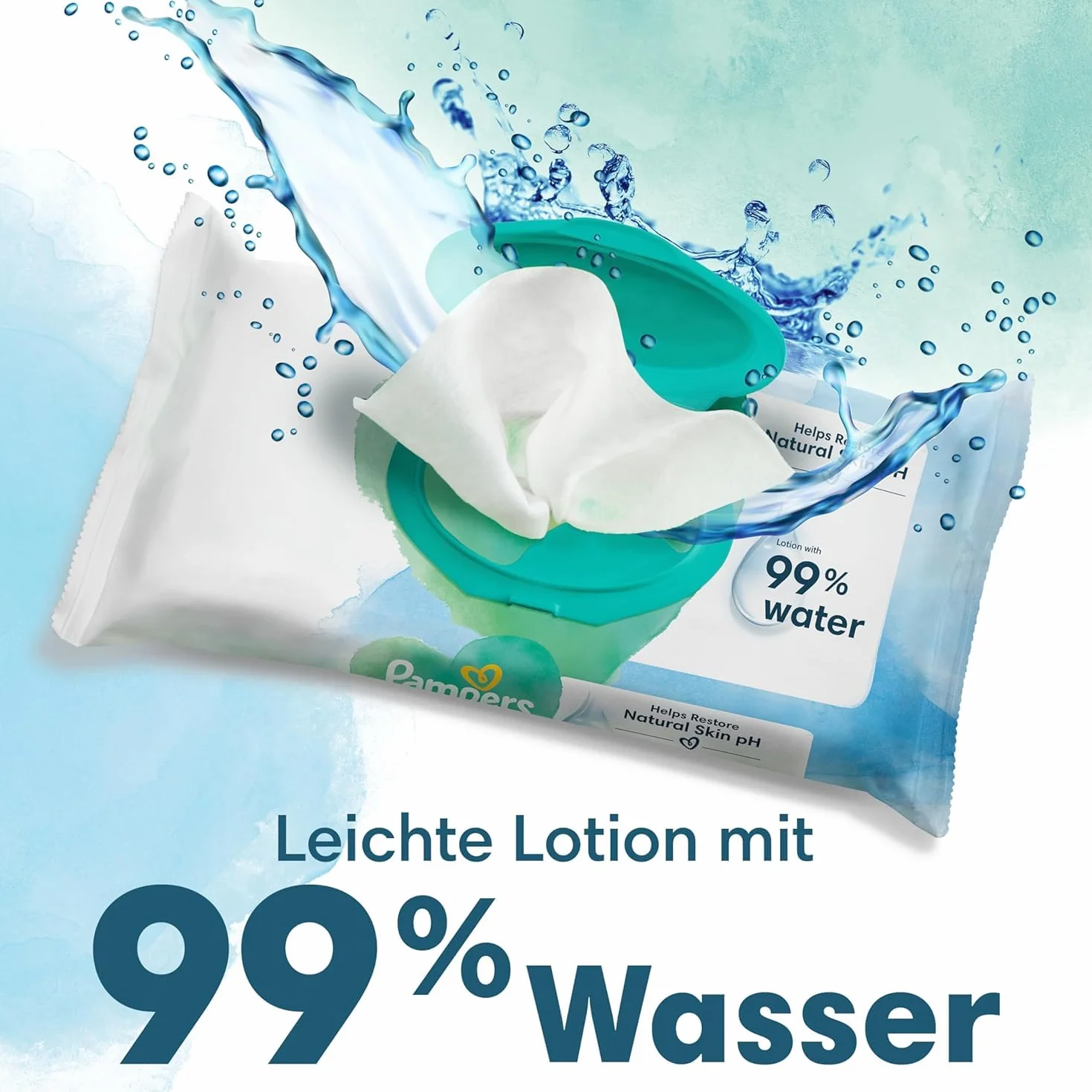 Pampers Aqua Pure Baby Chusteczki Nawilżane Białe