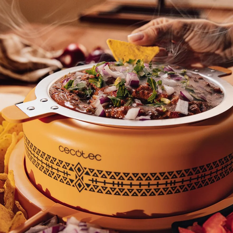 Cecotec Tacos Taco Maker Fun Taco Andale Maszyna do podgrzewania składników. 40 W, 600 ml komora środkowa, atrakcyjny design dla dzieci, 4 przegródki i 4 silikonowe formy