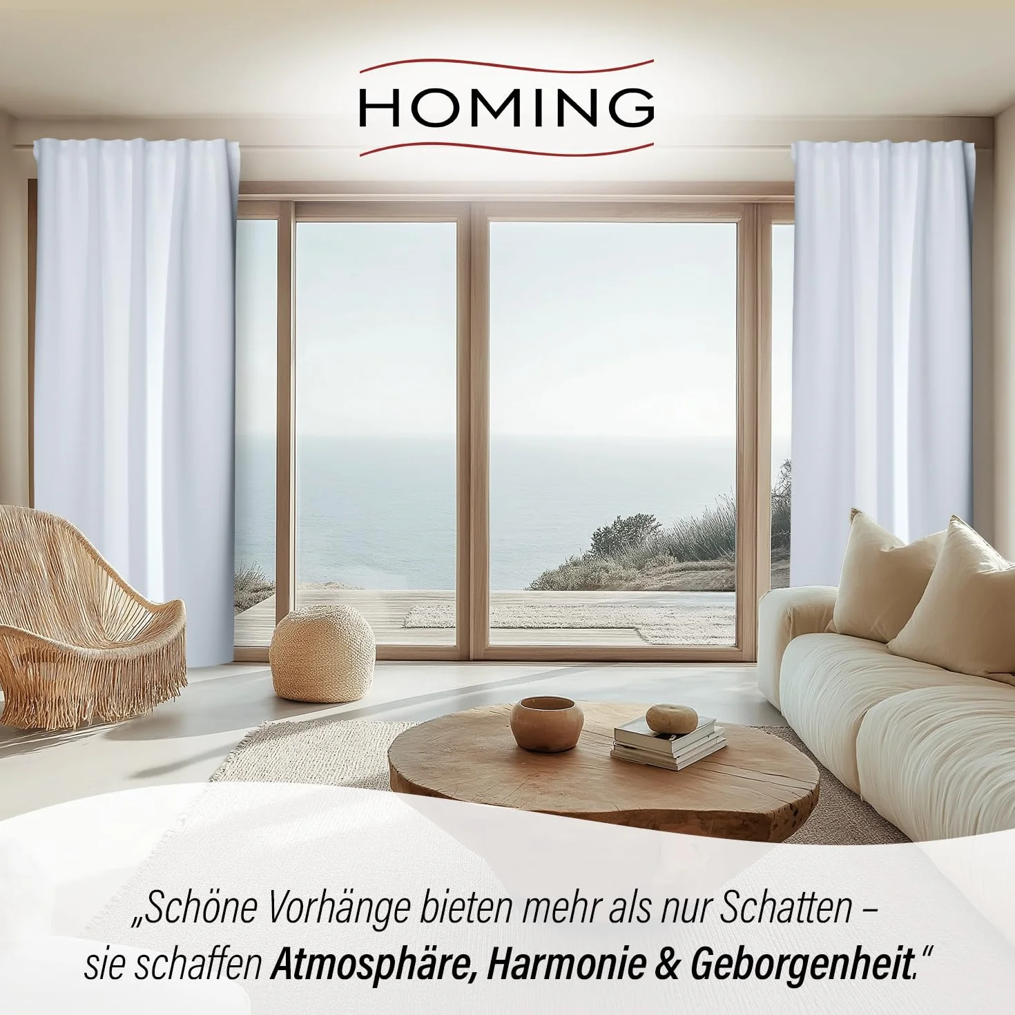 Homing blickdichter Akustik Verdunkelungsvorhang Uni Gardine Weiss Hellgrau Vorhang Wohnzimmer Schlafzimmer Kinderzimmer Dekostoff(1Stück) 245 x 140 cm (HxB), 5485-69
