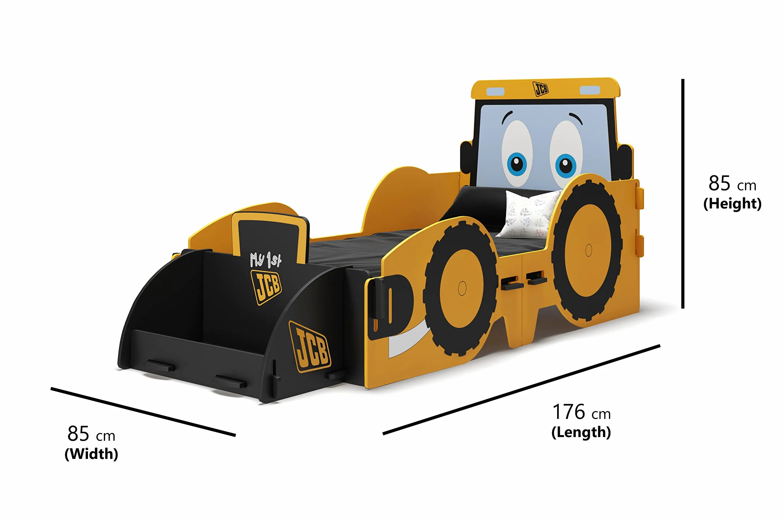 JCB Łóżko dla Dzieci Rama Pomarańczowe Meble Sypialniane