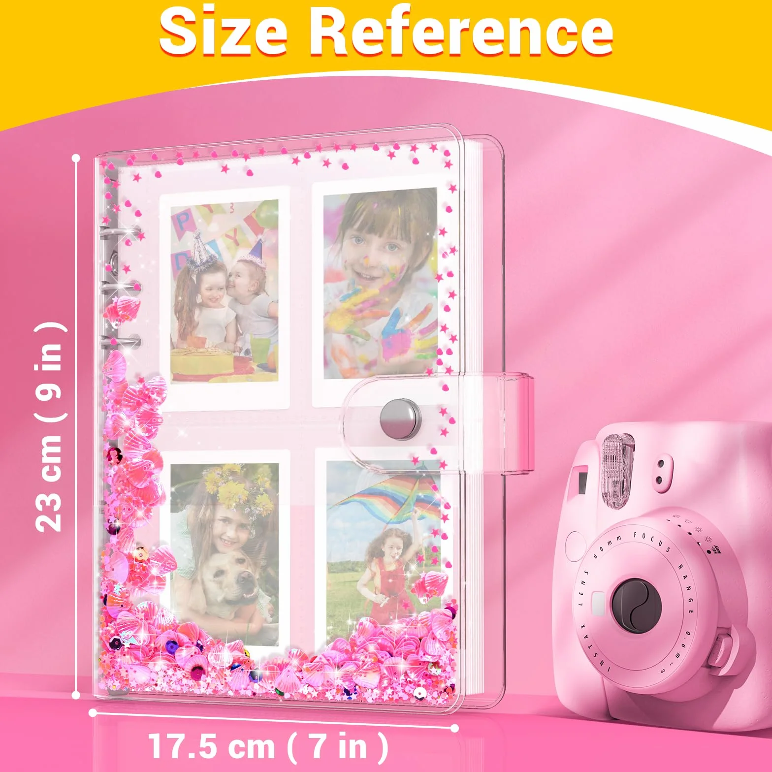 Aocii Album fotograficzny z natychmiastowym nadrukiem dla dzieci, album fotograficzny dla Polaroid, pasuje do Fujifilm Instax Mini 11 12 40 Kodak Mini zdjęcie, prezent dla 4 5 6 7 8 9 10-letnich