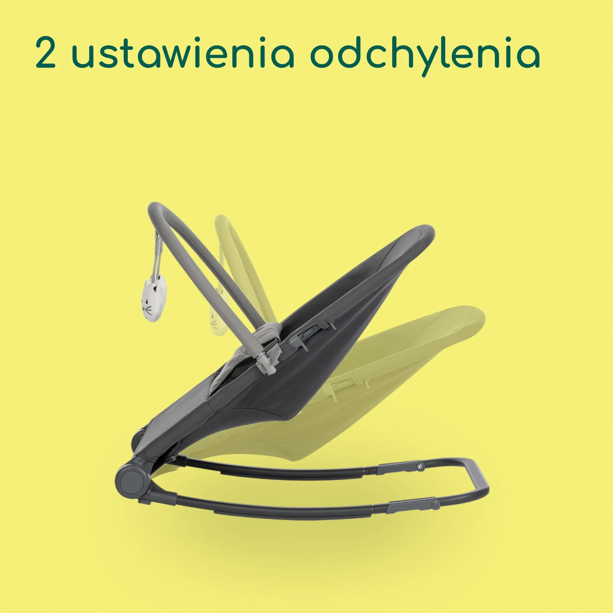 Bebeconfort Aster, bujaczek dla niemowląt, 0–2 lata, lekki (2,7 kg), składany na płasko, regulowane oparcie, pałąk z zabawkami, uprząż 3-punktowa, tryb stacjonarny, Tinted Graphite