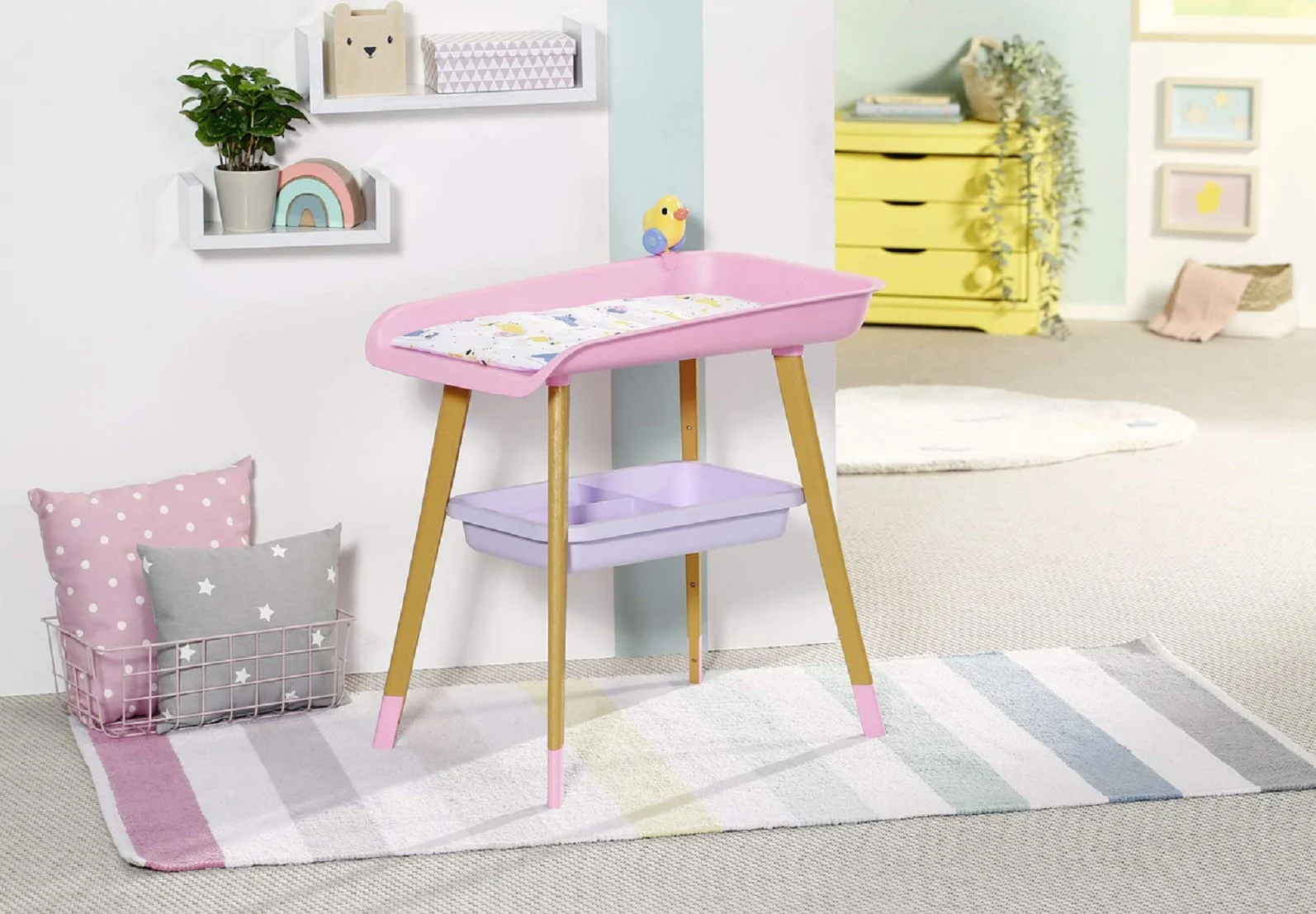 Baby Born Changing Table - For Toddlers 3 Years & Up - Easy for Small Hands - Table With Removable Towel Holder