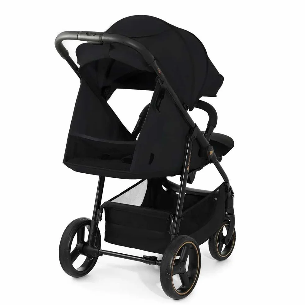 kk Kinderkraft TRIG 3 Wózek na wędkę, lekki, wydłużony stan, zawieszenie 4 koła, składany, 5-punktowa regulowana uprząż, podnóżek, do 25 kg, czarny