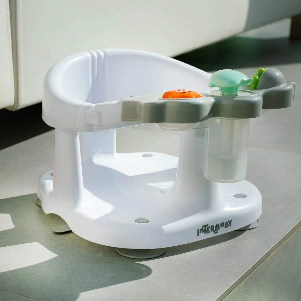 Fotelik do kąpieli dla niemowląt Interbaby | Mocowanie Przyssawki antypoślizgowe | Krzesło do kąpieli dla niemowląt Wygodne, bezpieczne, ergonomiczne | Fotel do kąpieli i prysznica dla niemowląt > 5