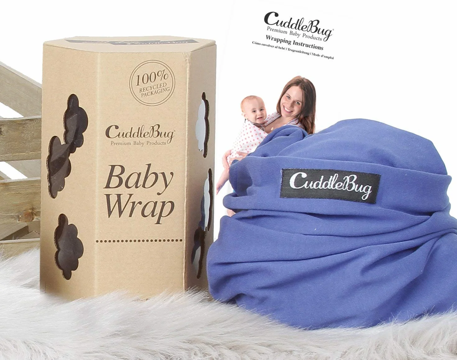 CuddleBug Opaska na czoło dla niemowląt i małych dzieci do 16 kg – opaska dla noworodków do noszenia bez użycia rąk, nosidełko dla niemowląt z paskiem, idealna na prezent dla narodzin i Baby Shower