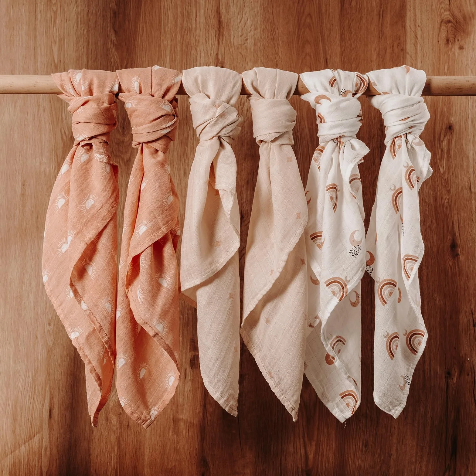 GLLQUEN 6 szt. Bawełniane ściereczki muślinowe 70 cm x 70 cm, chłonne i oddychające, idealne do czyszczenia, suszenia i przykrywania noworodków
