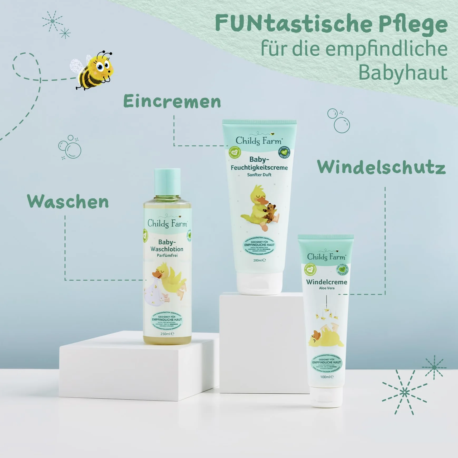 Childs Farm Krem nawilżający dla niemowląt 200 ml | lekko pachnący | nawilżający | Odpowiedni dla noworodków z suchą, wrażliwą skórą również ze skłonnością do atopowego zapalenia skóry