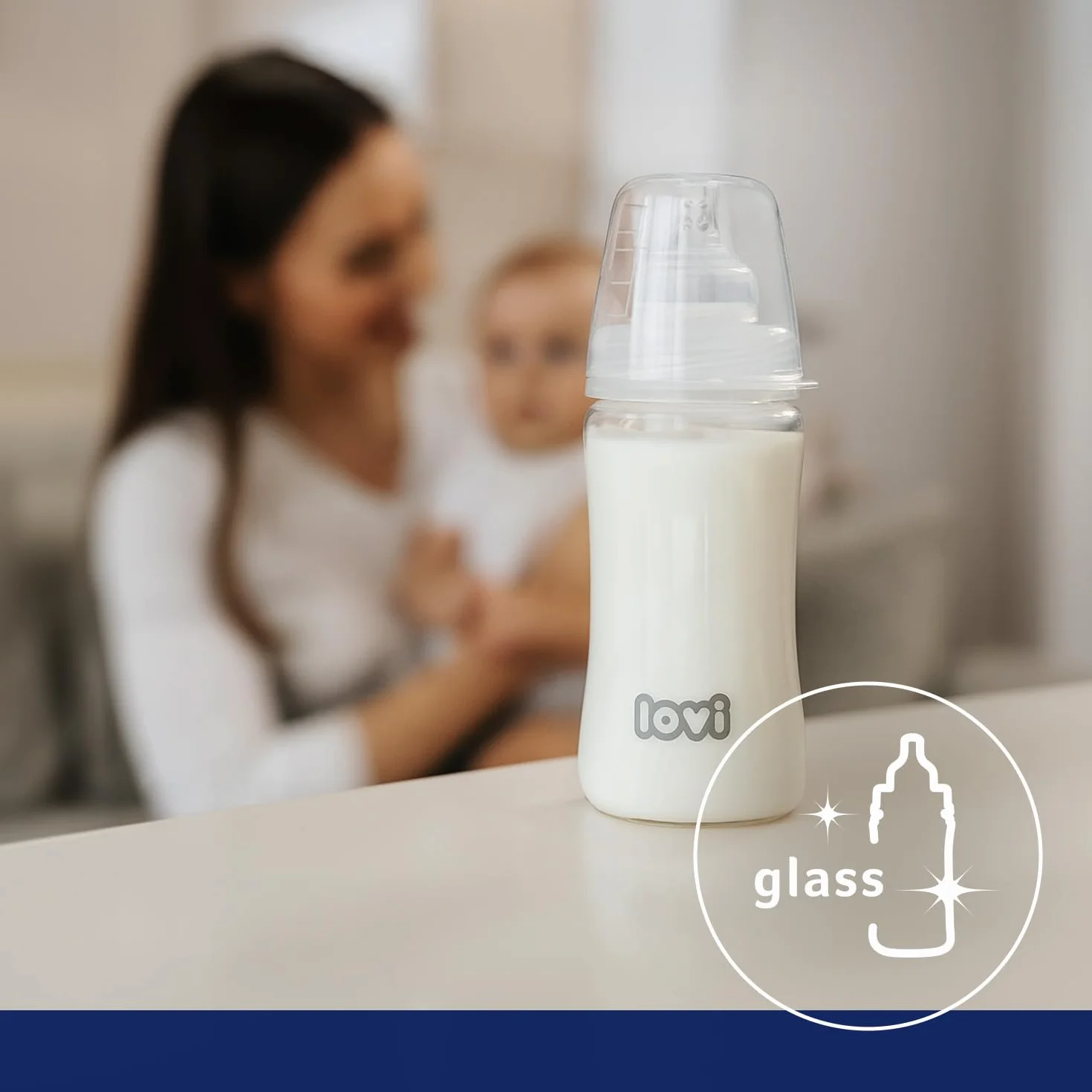 LOVI Butelka do karmienia szklana 250 ml z systemem SUPERvent