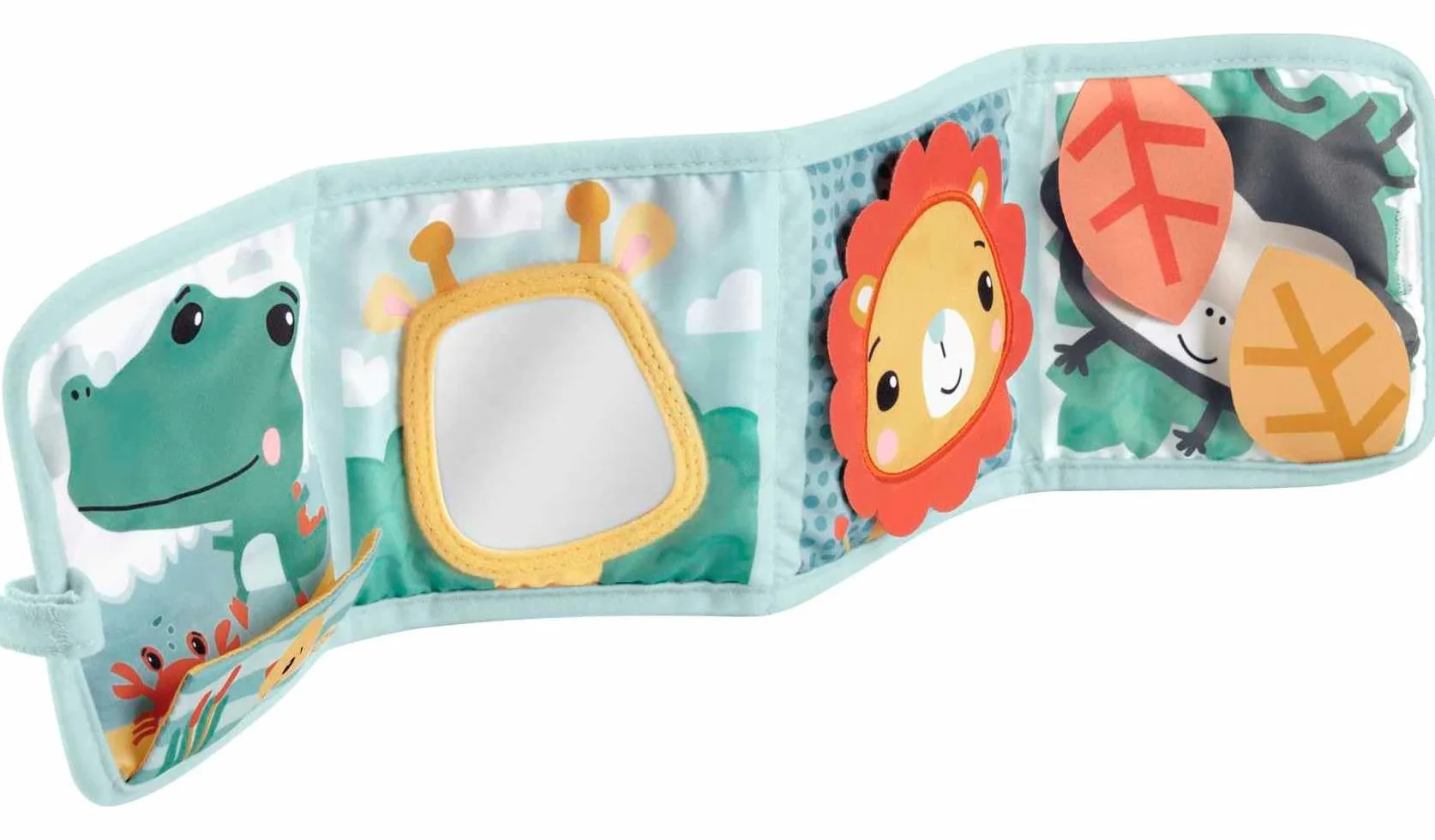 Fisher-Price Aktywizujący Panel sensoryczny Książeczka do zabawy na brzuszku i przenoszenia HML63