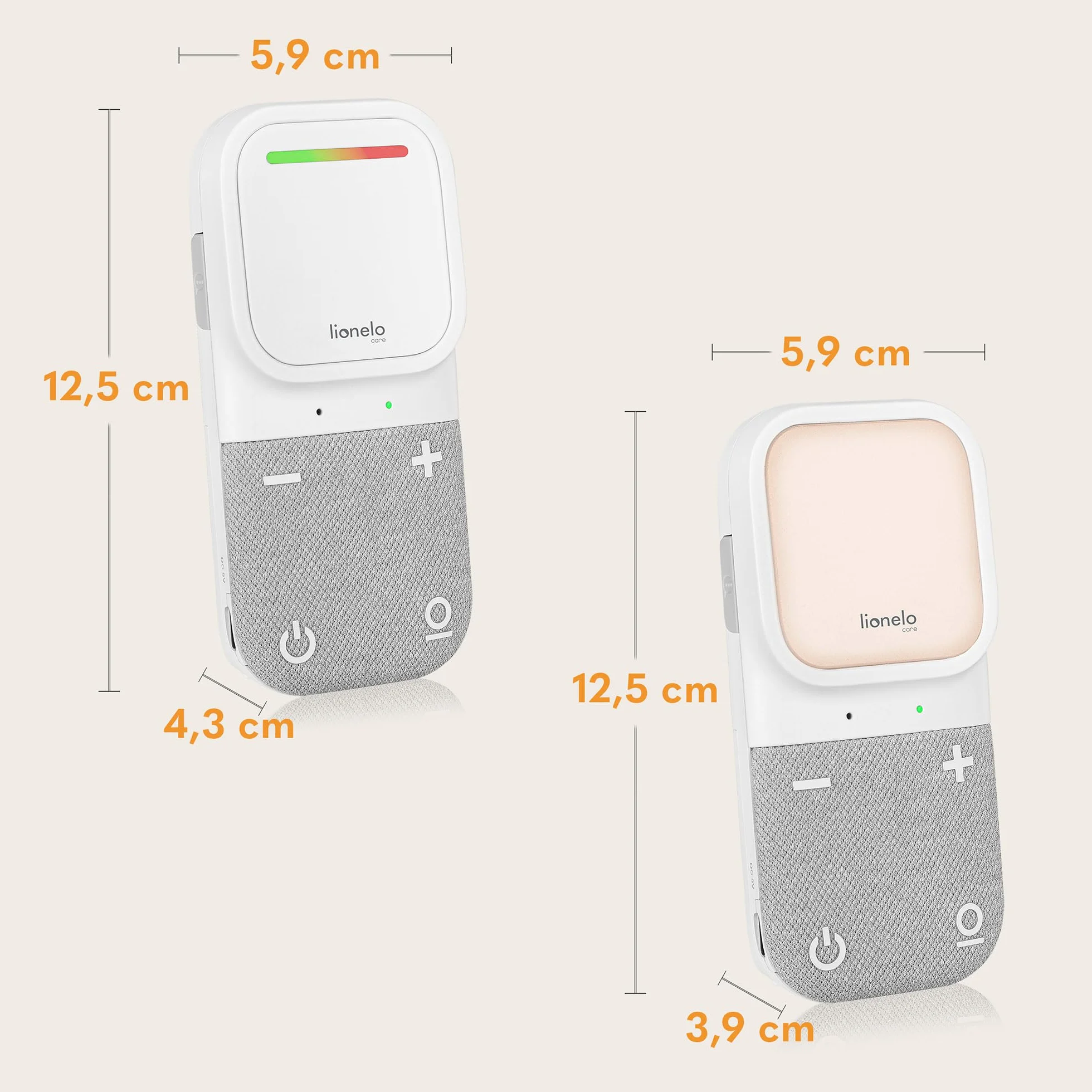 LIONELO Babyline 2.2 Niania Elektroniczna Audio z Lampką Nocną, Zasięg do 400 m Dwustronna Komunikacja Tryb Oszczędzania EcoVox, Alarmy, Bateria do 12 h, Regulacja Głośności