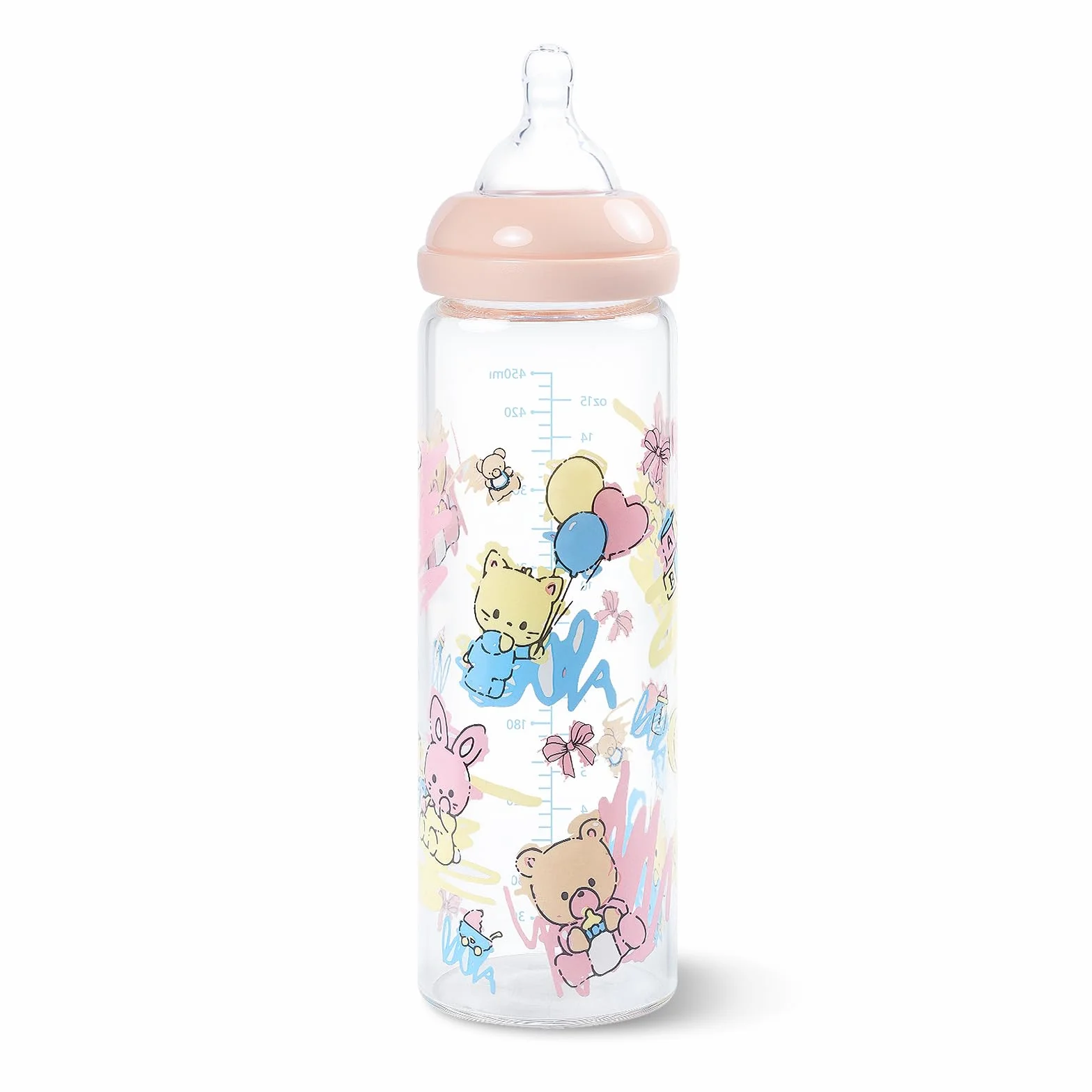 LittleForBig Butelka dla dorosłych Ultra Specjalna Nadwiększa Szklana Butelka do karmienia z nadrukowanym wzorem Baby Cuties