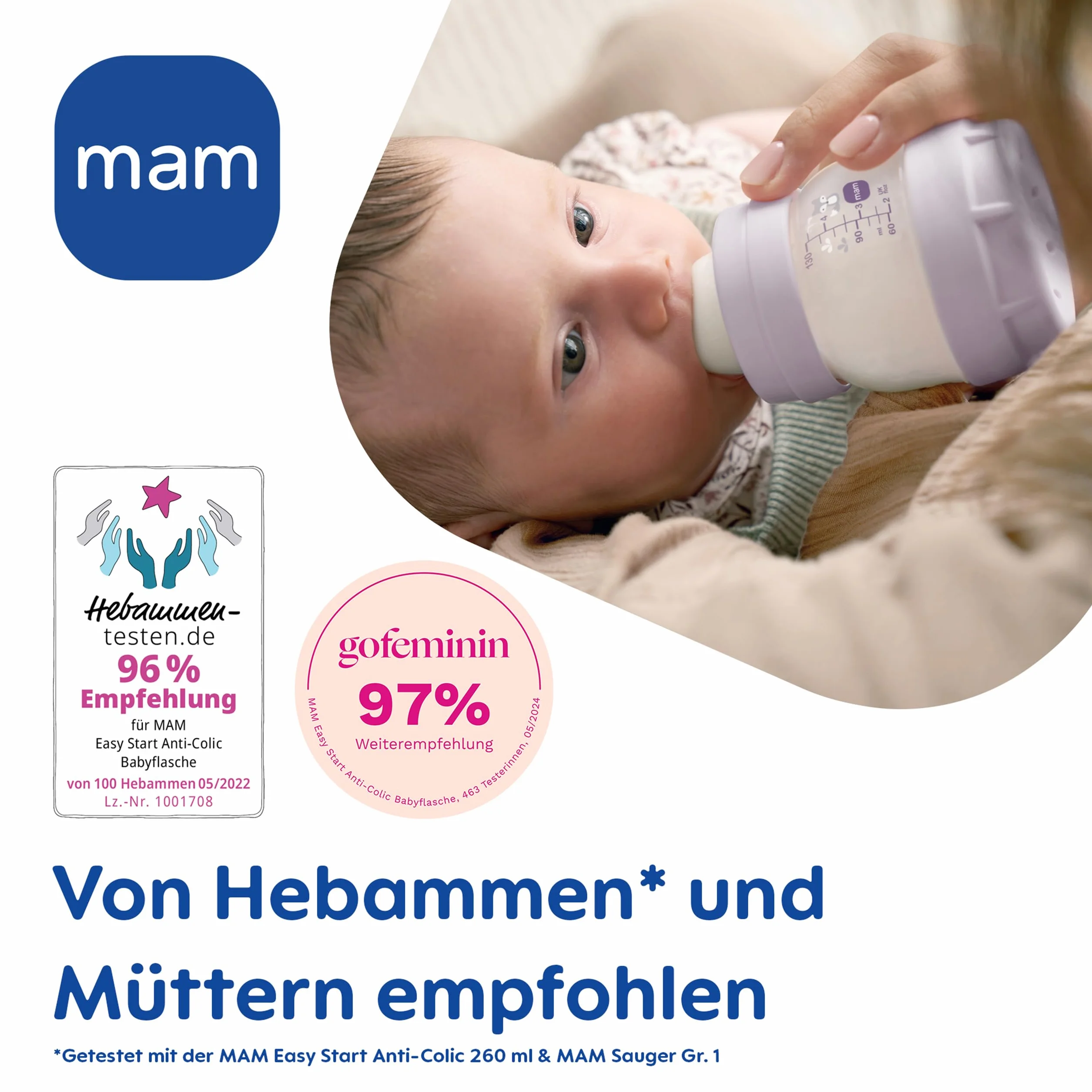 MAM Easy Start Anti-Colic matowy 260 3 szt. w opakowaniu uniwersalny