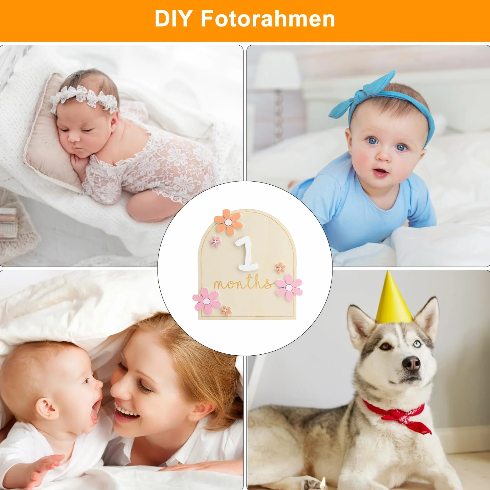 Drewniane kartki z kamieniami milowymi dla niemowląt, z samoprzylepnymi kropkami, rekwizyty fotograficzne dla małych dzieci w wieku 0-12 miesięcy, rejestracja wzrostu
