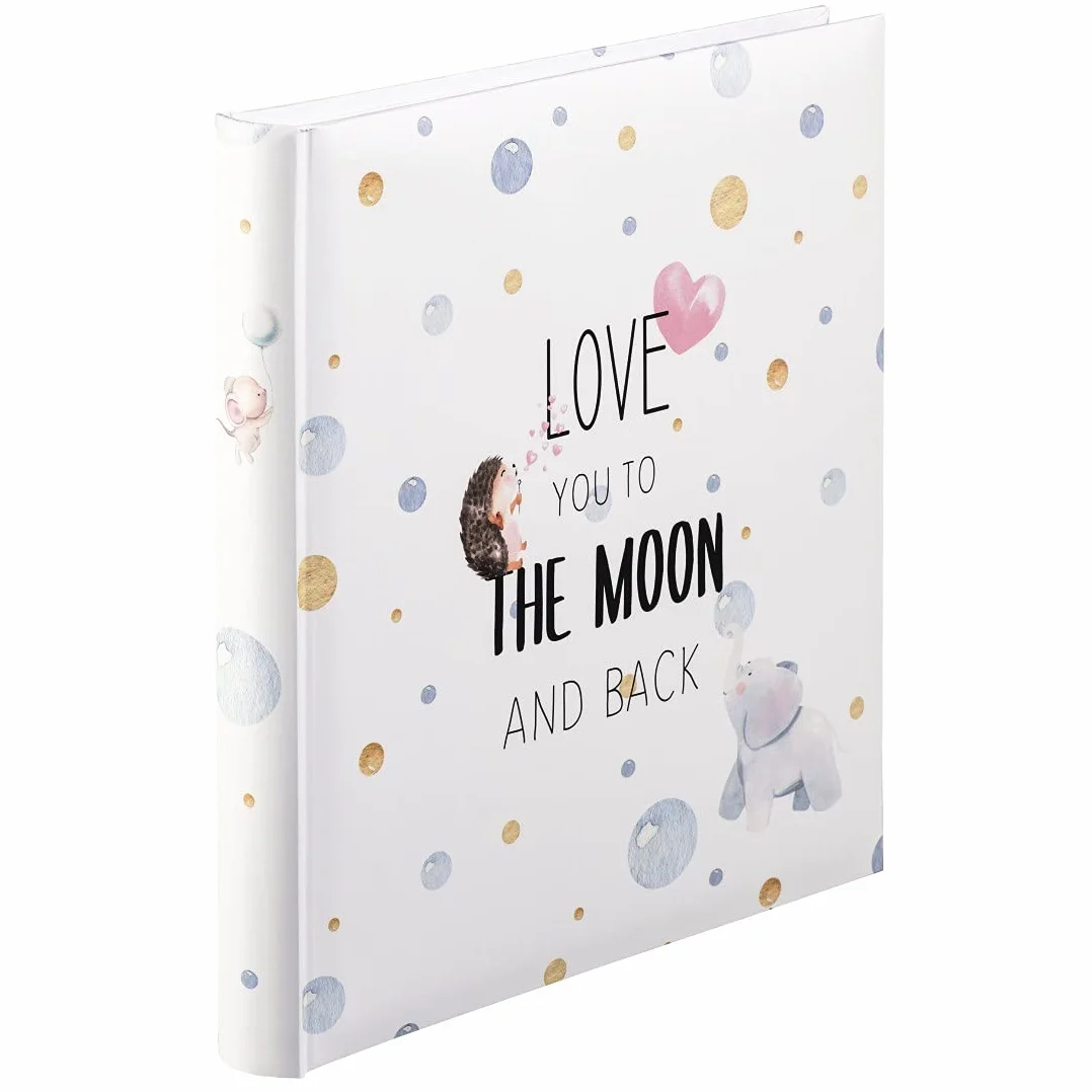 Hama Album dla niemowląt "To The Moon" (album fotograficzny dla niemowląt z 60 stronami dla dziewcząt i chłopców, fotoksiążka dla dzieci na ok. 300 zdjęć, album fotograficzny do samodzielnego