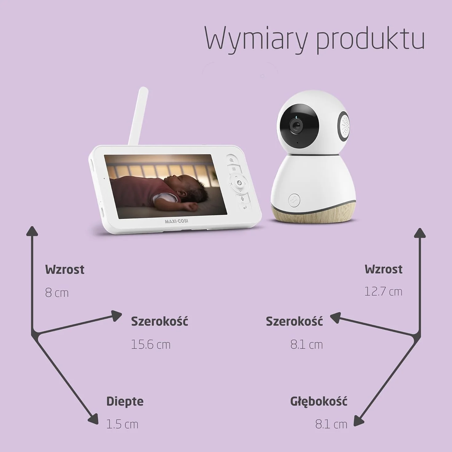 Maxi-Cosi See Pro Kamerka 2K UHD z aplikacją, tłumacz płaczu, autowykrywanie ruchu, ekran 5"