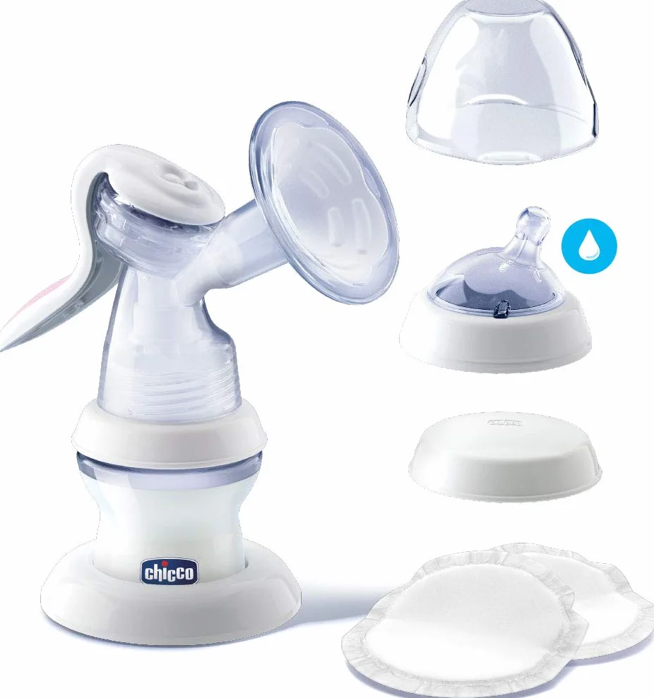 Chicco Laktator Manualny Natural Feeling 150 ml Ergonomiczny Kształt Zakrzywiony Smoczek